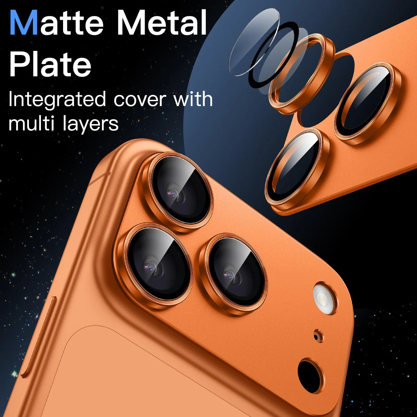 JETech Pellicola Protettiva Fotocamera per iPhone 17 Pro, Arancione - immagine 3