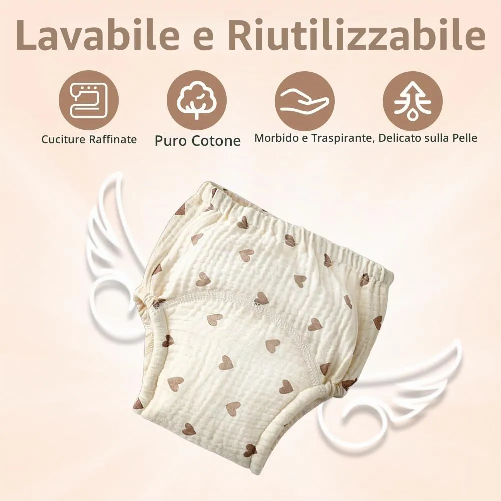 Aolso Mutandine di Apprendimento in Cotone per Bambino, 6 Pezzi, Pantaloni da Vasino Lavabili e Riutilizzabili, Modello 100 - immagine 4
