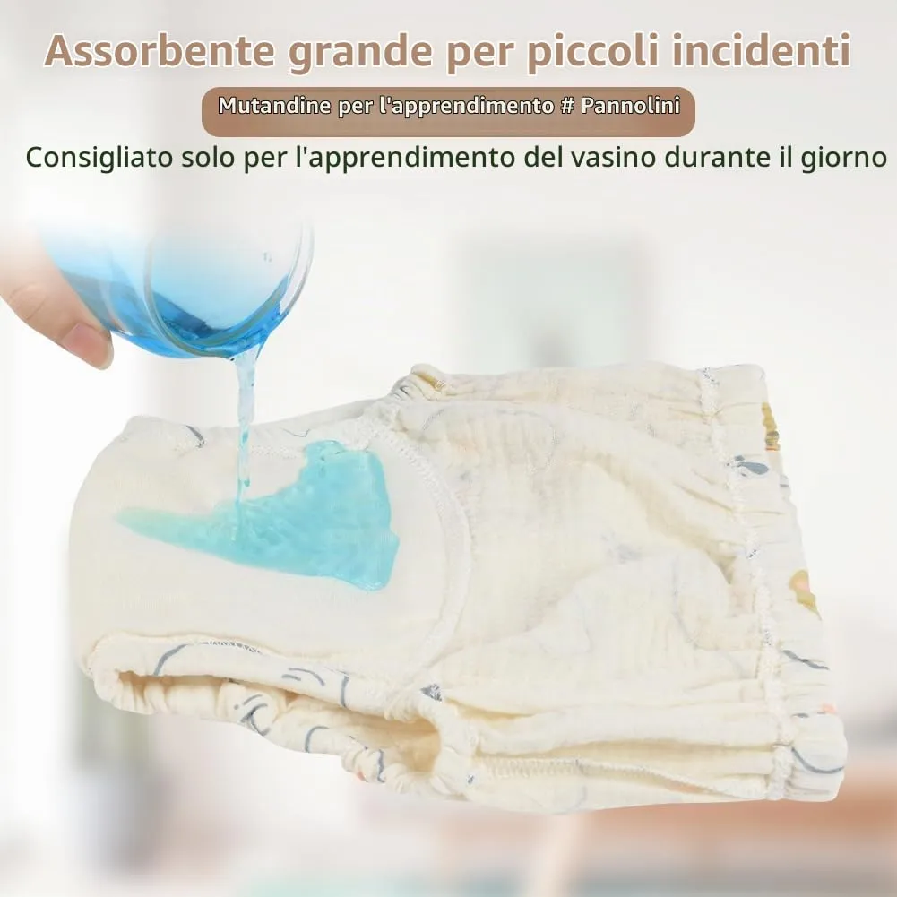 Aolso Mutandine di Apprendimento in Cotone per Bambino, 6 Pezzi, Pantaloni da Vasino Lavabili e Riutilizzabili, Modello 100 - immagine 5