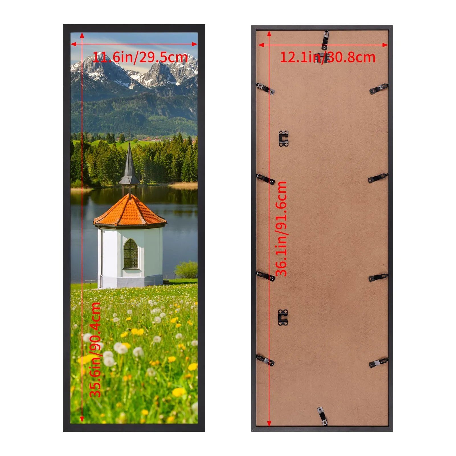 Giftgarden Cornice in Alluminio Nera, 30.5x91.5 cm, 1 Pezzo - immagine 2