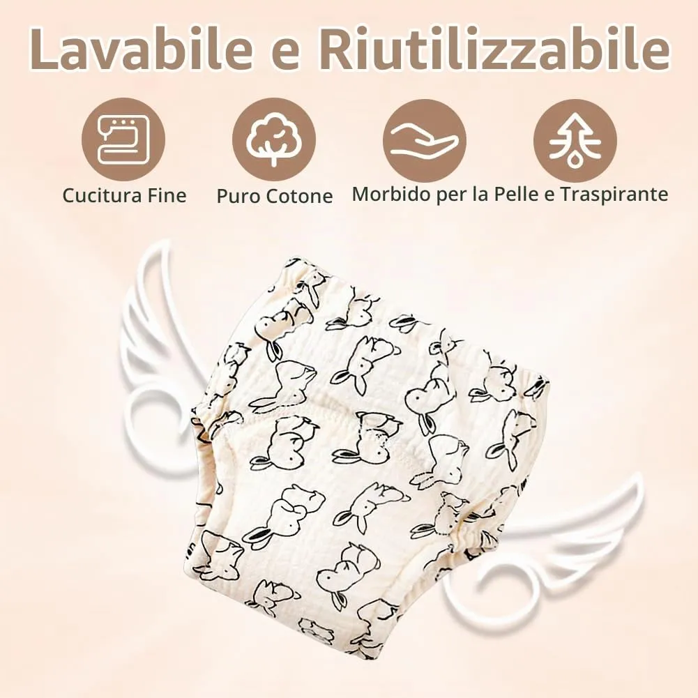 Aolso Mutandine di Apprendimento in Cotone per Bambino, 10 Pezzi, Pannolini Lavabili Riutilizzabili, Modello A-100 - immagine 4