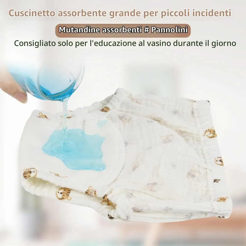 Aolso Mutandine di Apprendimento in Cotone per Bambino, 10 Pezzi, Pannolini Lavabili Riutilizzabili, Modello A-100 - immagine 5