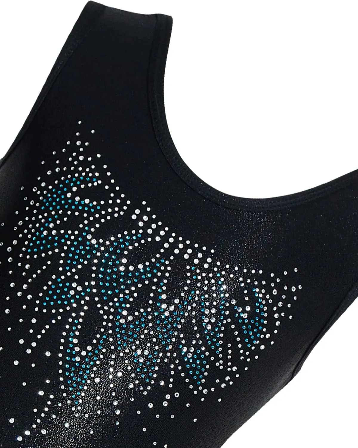 Gogokids Completo Ginnastica Bambina 3 Pezzi, Body Senza Maniche, Pantaloncini e Fascia per Capelli, Design Sfumato Scintillante, 3-12 Anni - immagine 2