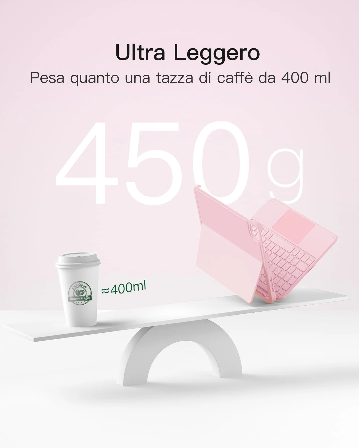 Inateck Custodia Tastiera per iPad A16 / 10a Gen, Ultraleggera 450g - immagine 3