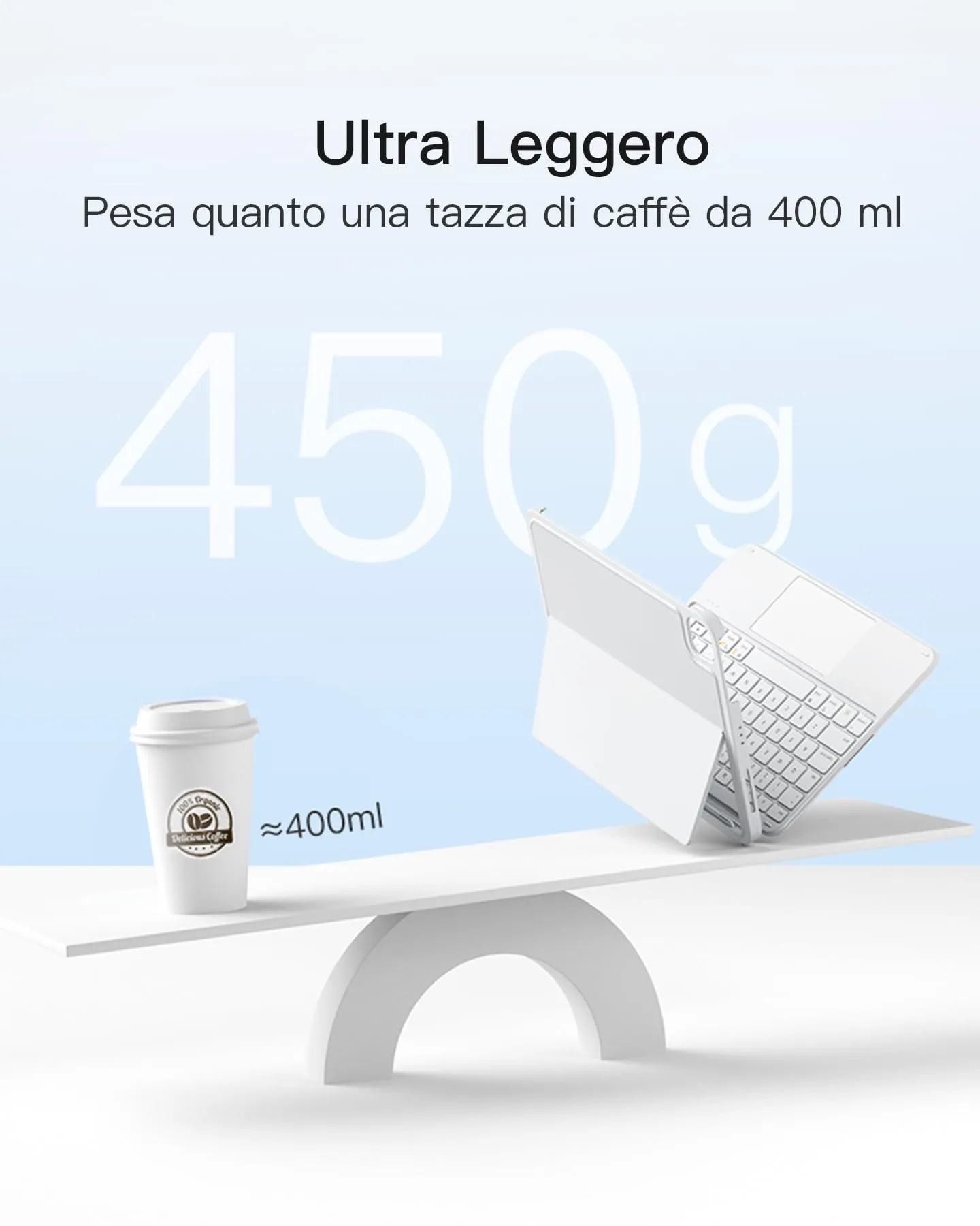 Inateck Custodia Tastiera per iPad A16 e 10a Gen, Ultraleggera 450g - immagine 3