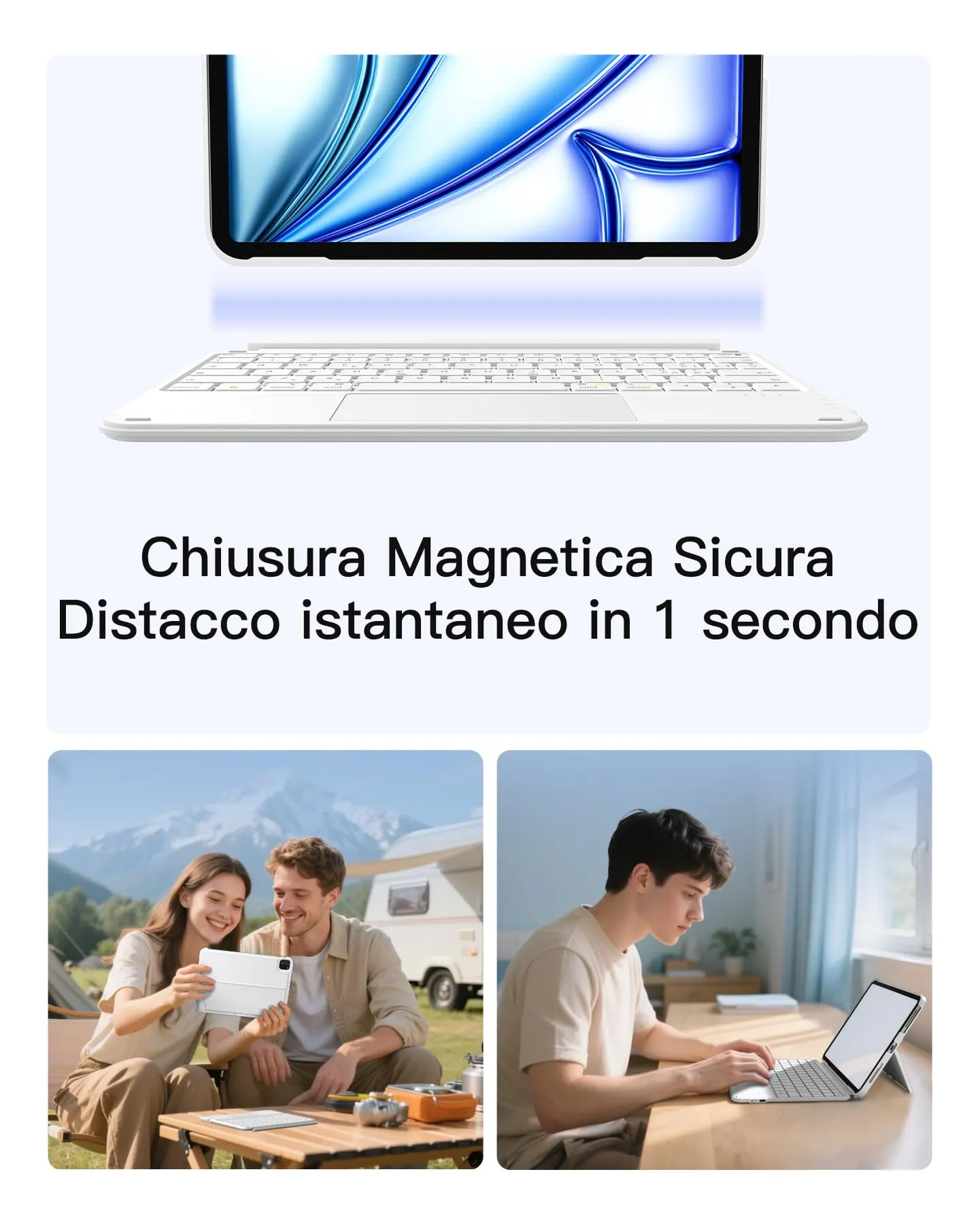 Inateck Custodia Tastiera per iPad A16 e 10a Gen, Ultraleggera 450g - immagine 4
