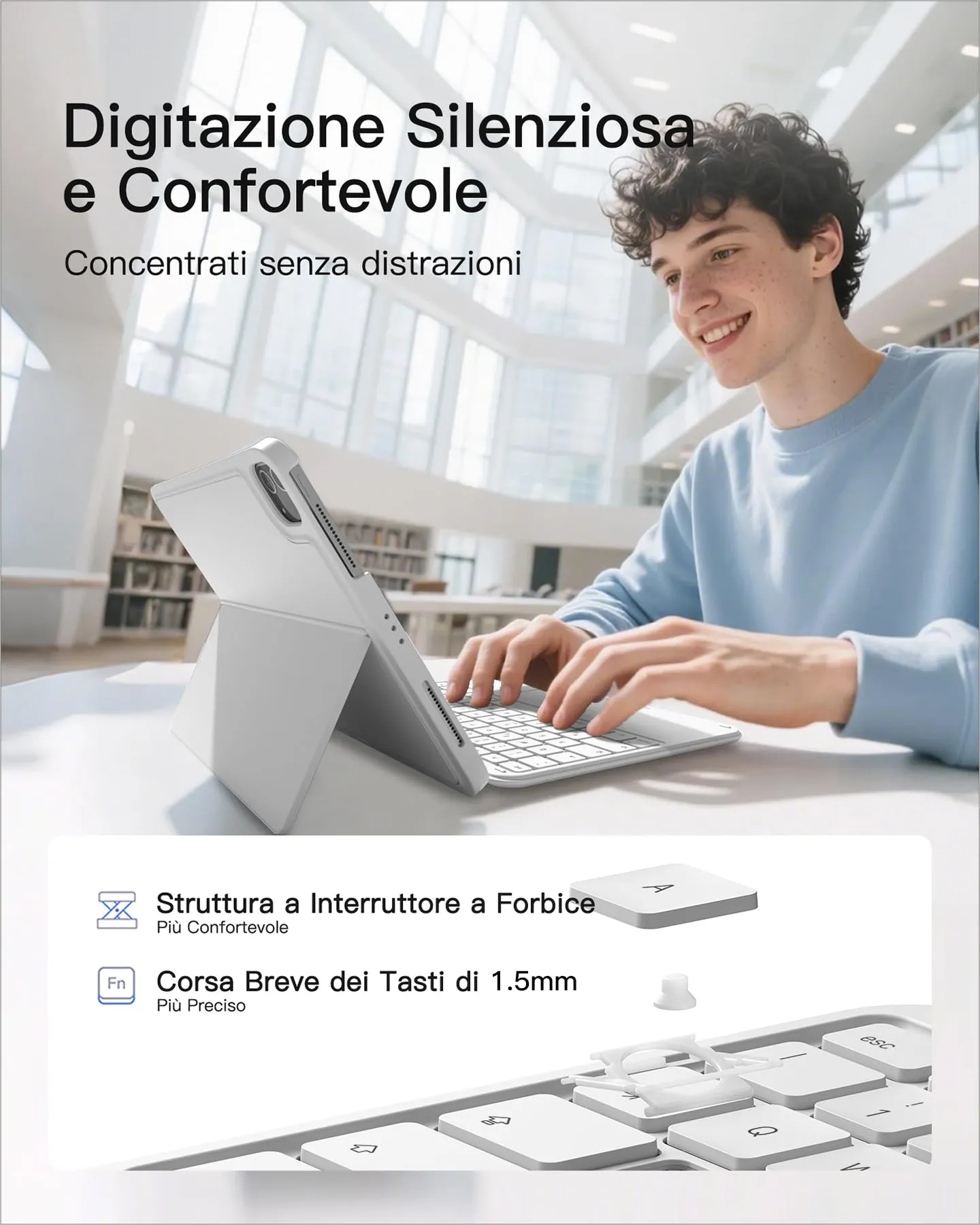 Inateck Custodia Tastiera per iPad A16 e 10a Gen, Ultraleggera 450g - immagine 6