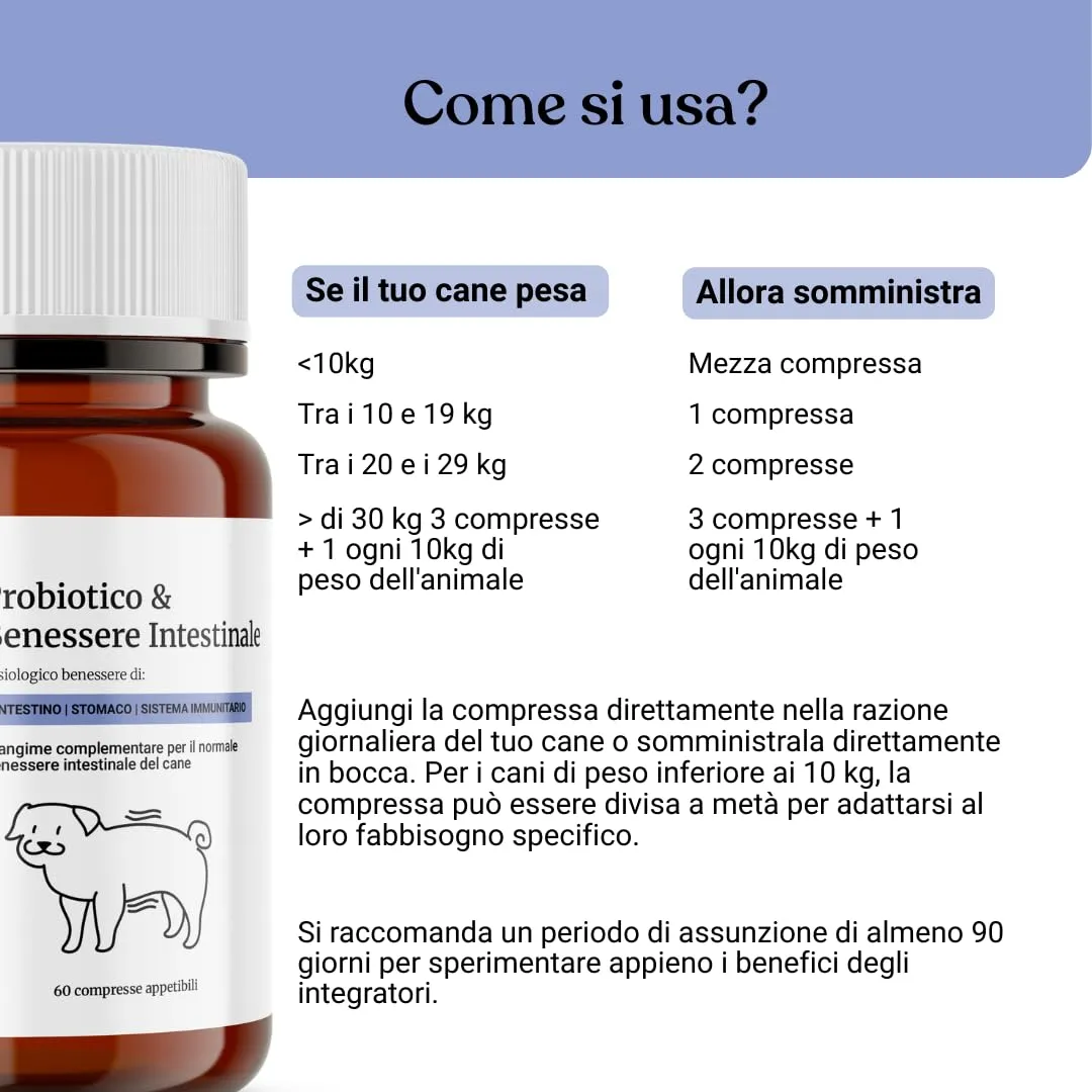 Bau Probiotici e Fermenti Lattici per Cani, Supporto Gastrointestinale e Digestivo, 60 Capsule - immagine 6