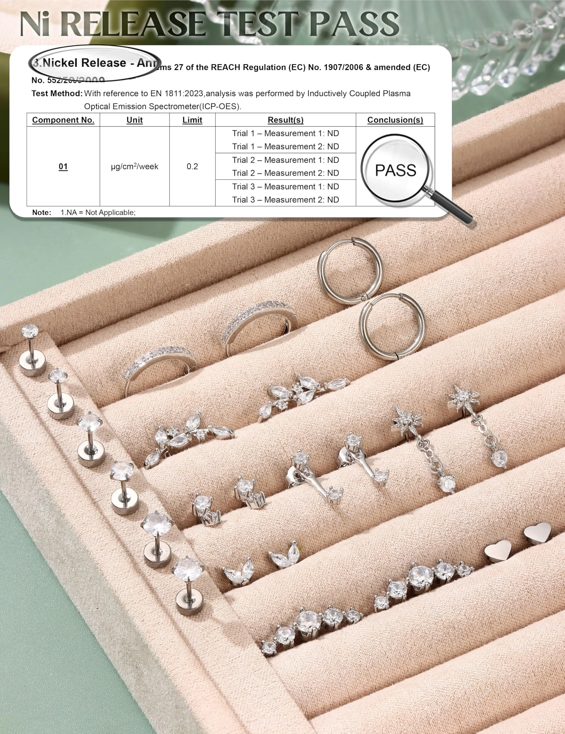 Adramata Set Orecchini Donna in Acciaio Inossidabile Argento - immagine 5