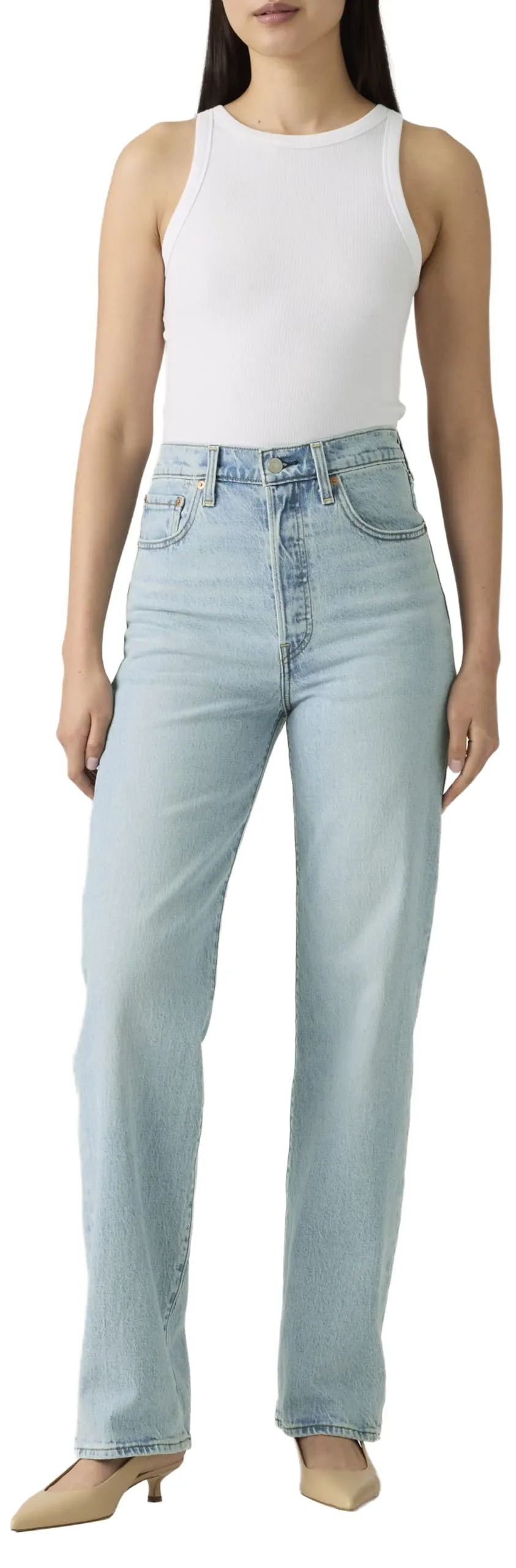 Levi's Ribcage Full Length Blasted Stone Clean Jeans - immagine 6