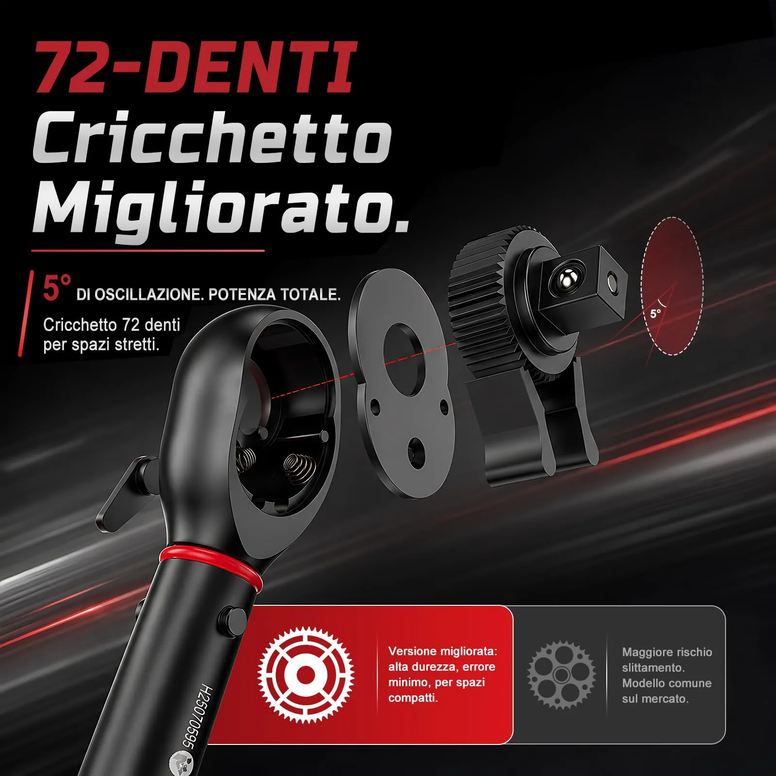 HYCHIKA Chiave Dinamometrica Bici 1/4", 5-25Nm, Precisione ±2% - immagine 5