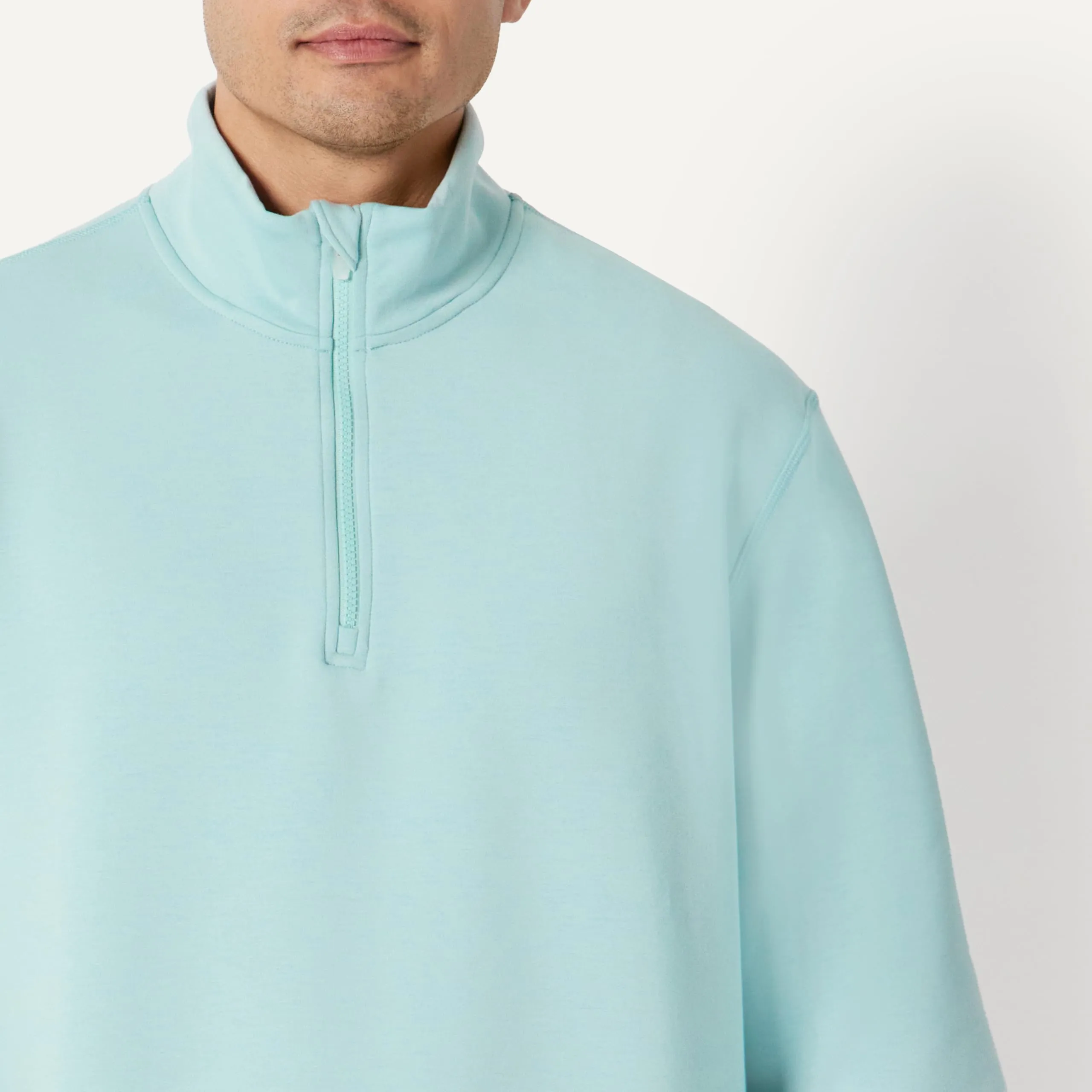 Amazon Essentials Active Felpa senza Cappuccio Stile Marinaio con Zip a 1/4 Uomo, Blu Chiaro, XS - immagine 3