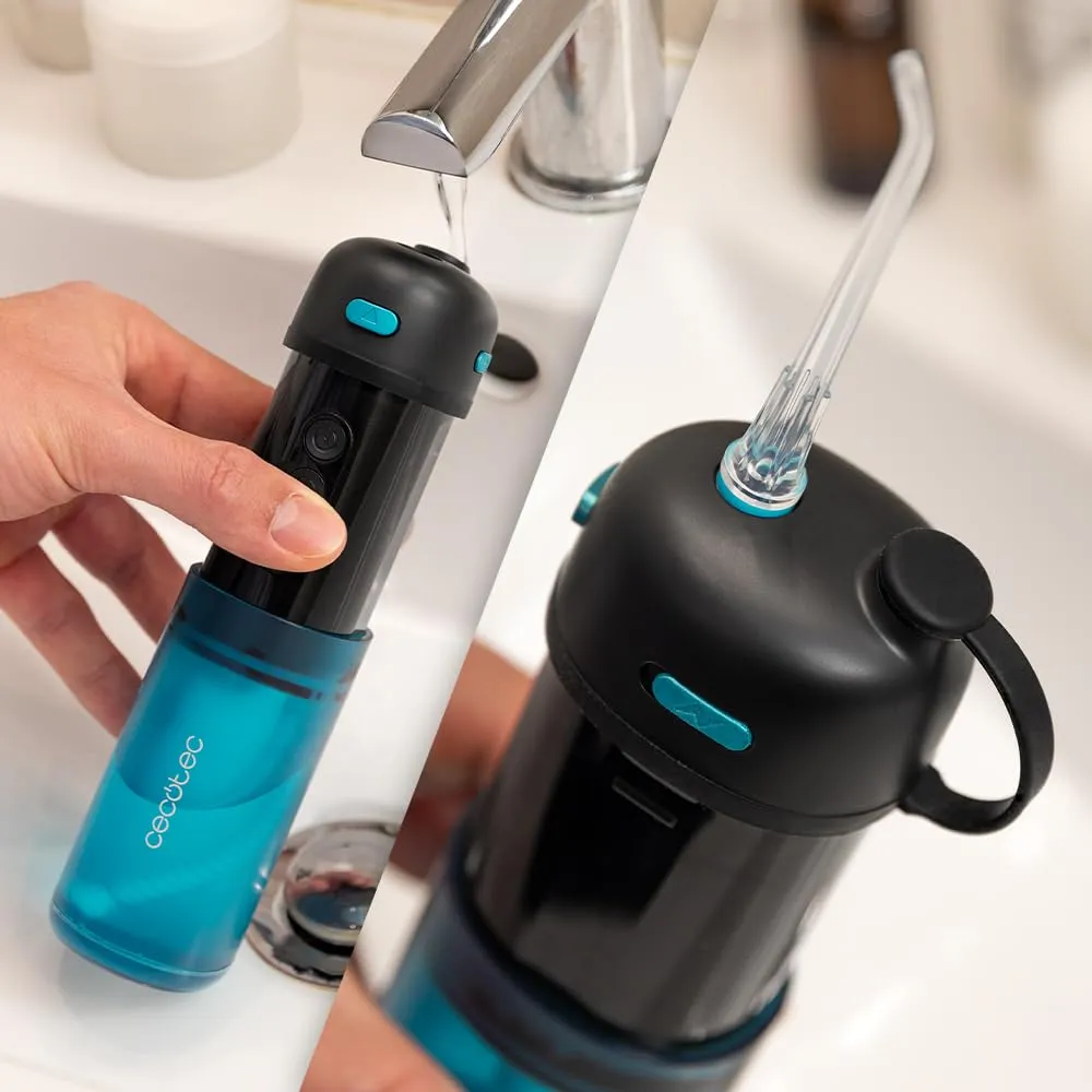 Cecotec ToothCare Jet Clean Splash Irrigatore Orale da Viaggio, 3 Modalità, 8 Intensità, 150ml, IPX7, 3 Ugelli Intercambiabili - immagine 4