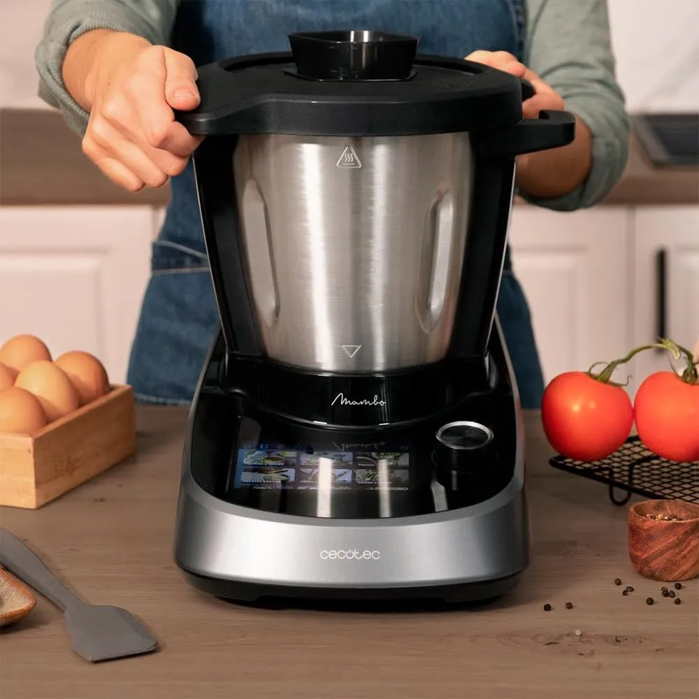 Cecotec Mambo Touch Robot da Cucina Multifunzione con Caraffa Habana Pro, 37 Funzioni, Distributore di Alimenti, Schermo Touch, App Mambo, 3.3L, Bilancia, Autopulizia, Caraffa Ceramica - immagine 4