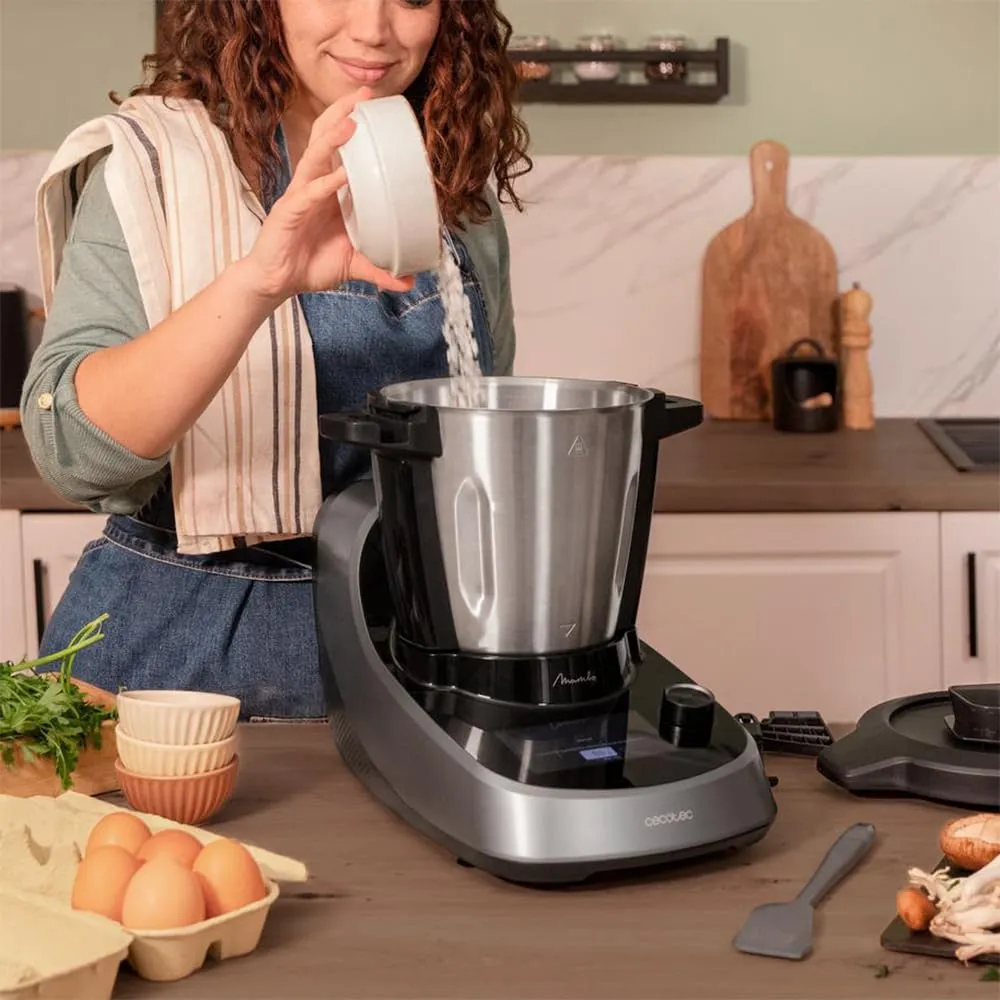 Cecotec Mambo Touch Robot da Cucina Multifunzione con Caraffa Habana Pro, 37 Funzioni, Distributore di Alimenti, Schermo Touch, App Mambo, 3.3L, Bilancia, Autopulizia, Caraffa Ceramica - immagine 6