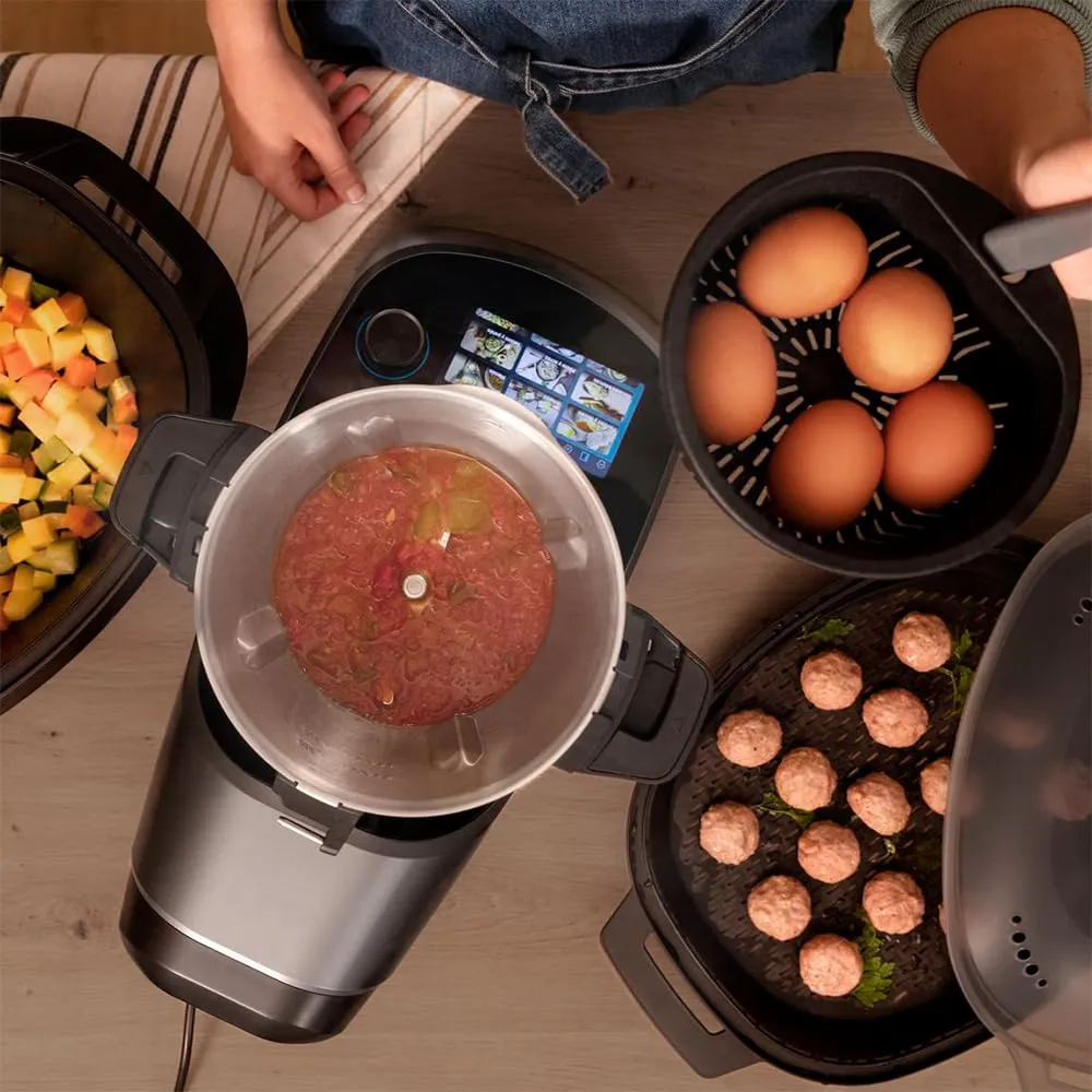 Cecotec Mambo Touch Robot da Cucina Multifunzione con Caraffa Habana Pro, 37 Funzioni, Distributore di Alimenti, Schermo Touch, App Mambo, 3.3L, Bilancia, Autopulizia, Caraffa Ceramica - immagine 10