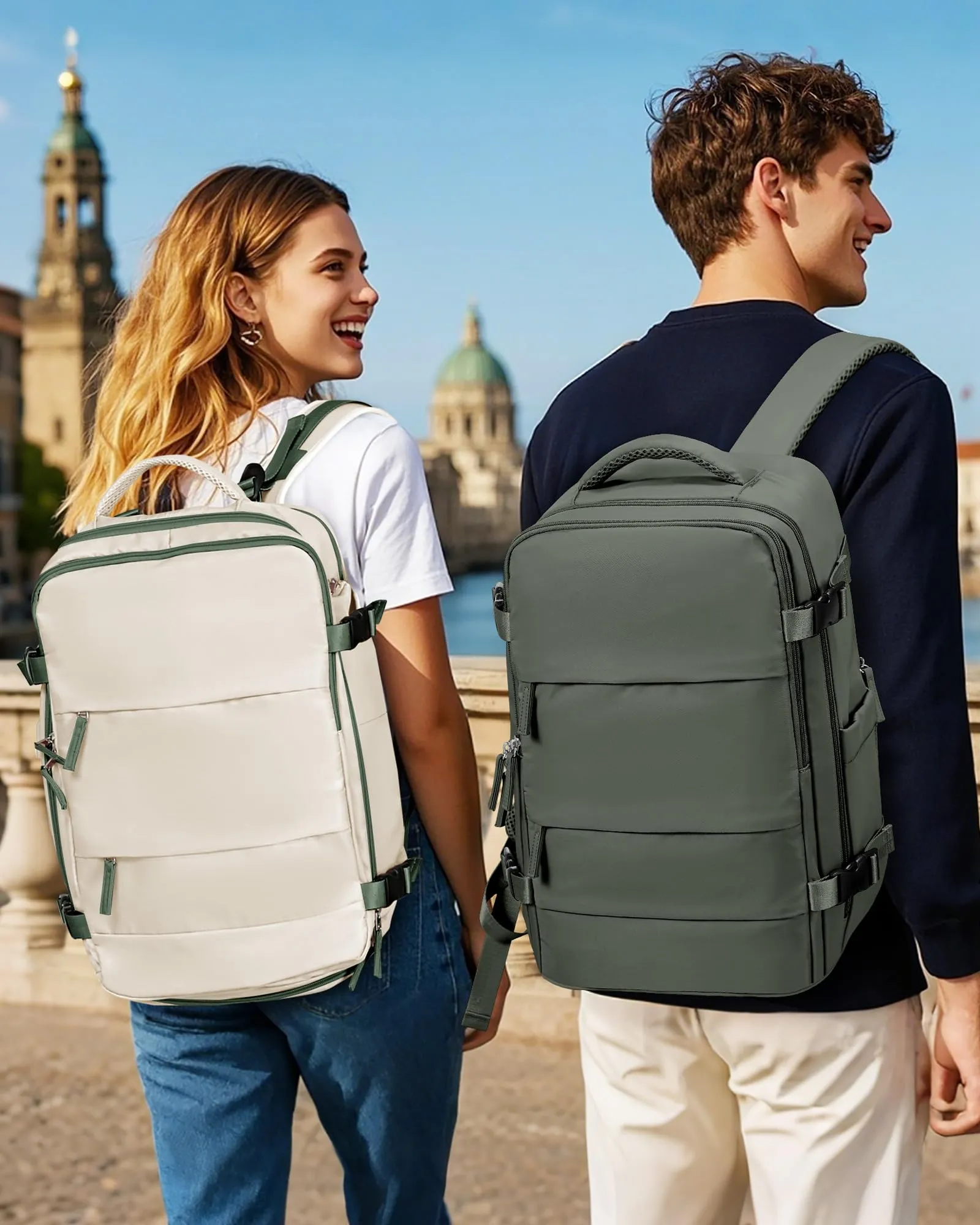 SZLX Zaino da Viaggio Sottovuoto con Pompa 40x30x20 per Ryanair Wizzair, Impermeabile con Scomparto Laptop 14 Pollici e Scomparto Scarpe - immagine 3