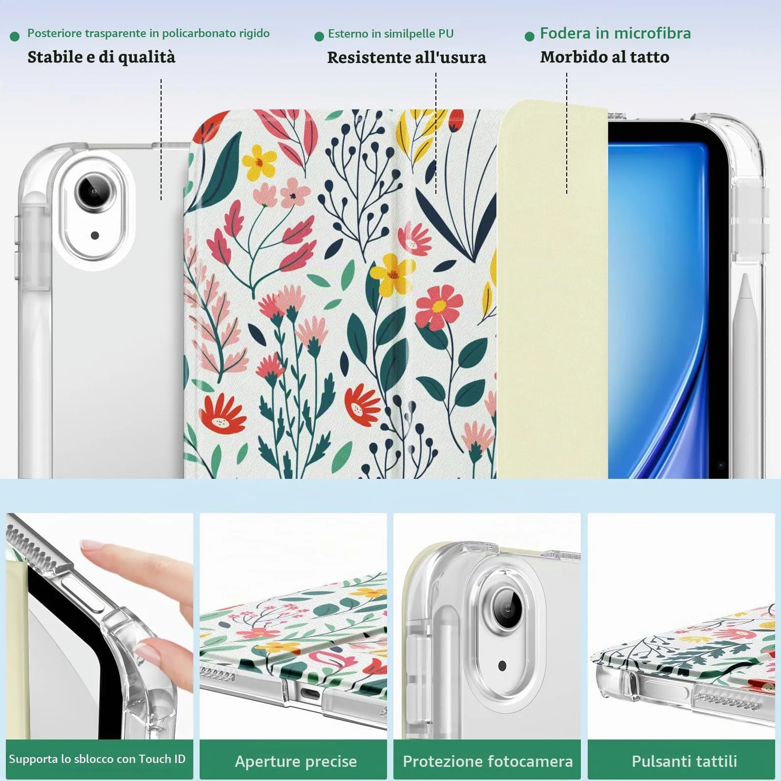 MoKo Cover per iPad Air 11 Pollici (M4/M3/M2) 2024/2025/2026 con Portapenna - immagine 3