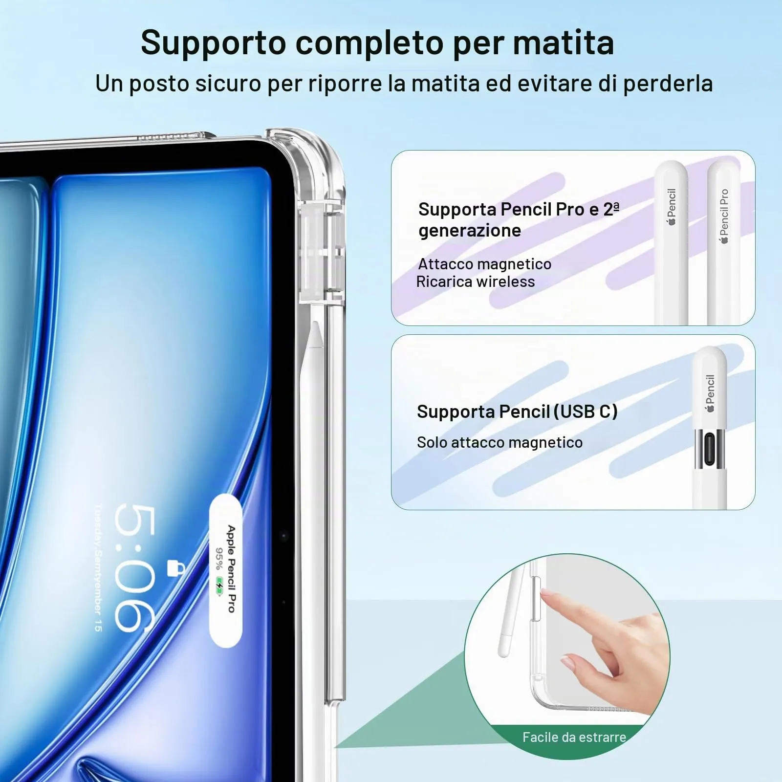 MoKo Cover per iPad Air 11 Pollici (M4/M3/M2) 2024/2025/2026 con Portapenna - immagine 6