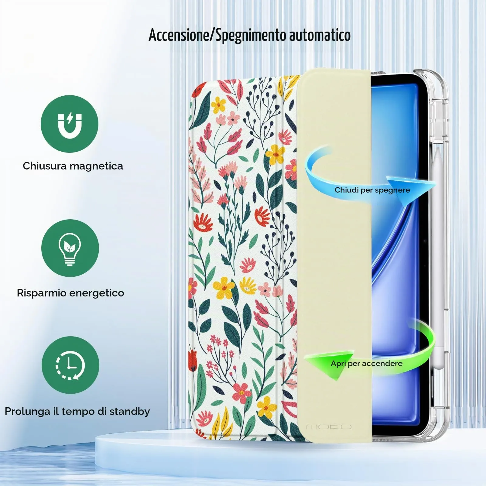 MoKo Cover per iPad Air 11 Pollici (M4/M3/M2) 2024/2025/2026 con Portapenna - immagine 7
