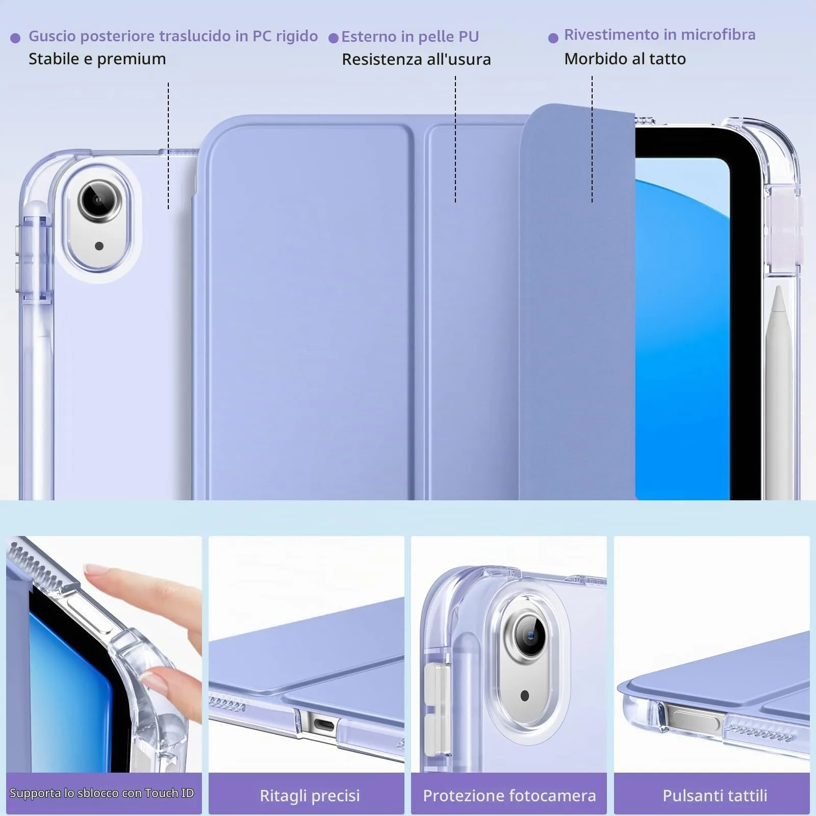 MoKo Cover per iPad Air 11 Pollici (M4/M3/M2) 2024/2025/2026 con Portapenna - immagine 3