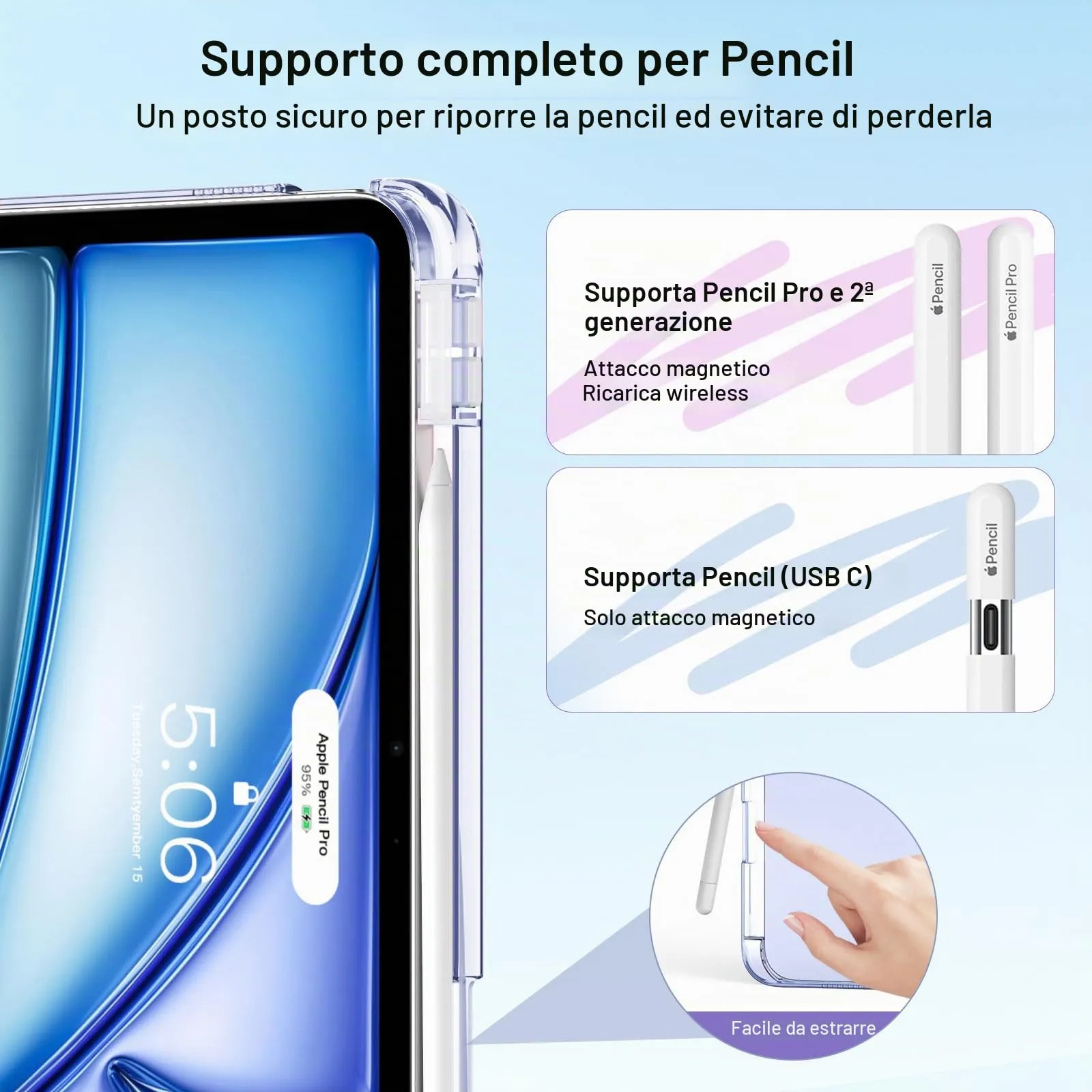 MoKo Cover per iPad Air 11 Pollici (M4/M3/M2) 2024/2025/2026 con Portapenna - immagine 6