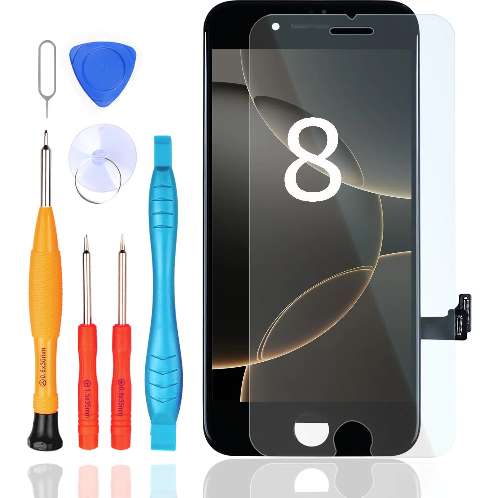 LL TRADER Schermo LCD 4,7'' per iPhone 8 con Kit di Riparazione (Nero) - immagine 1