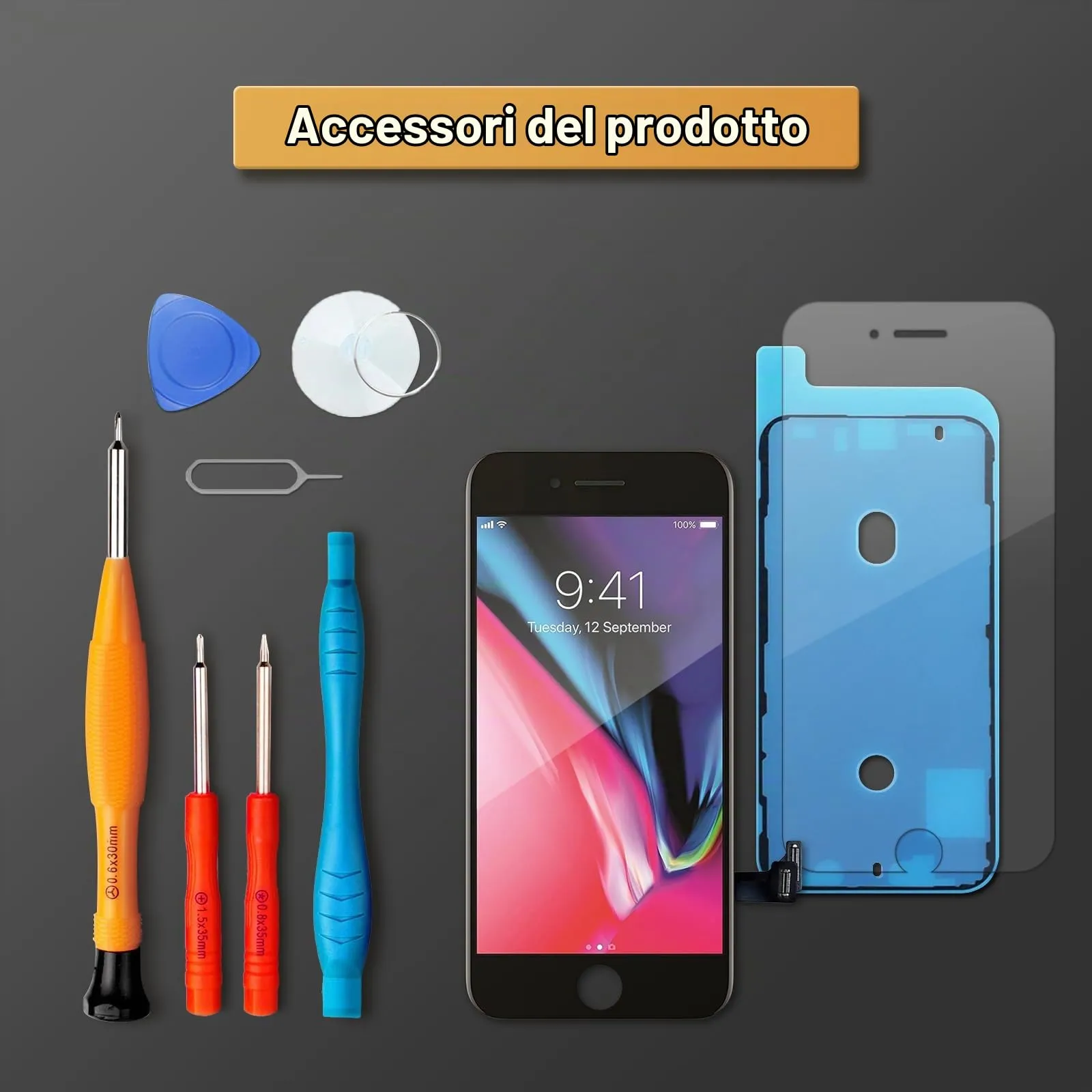 LL TRADER Schermo LCD 4,7'' per iPhone 8 con Kit di Riparazione (Nero) - immagine 7