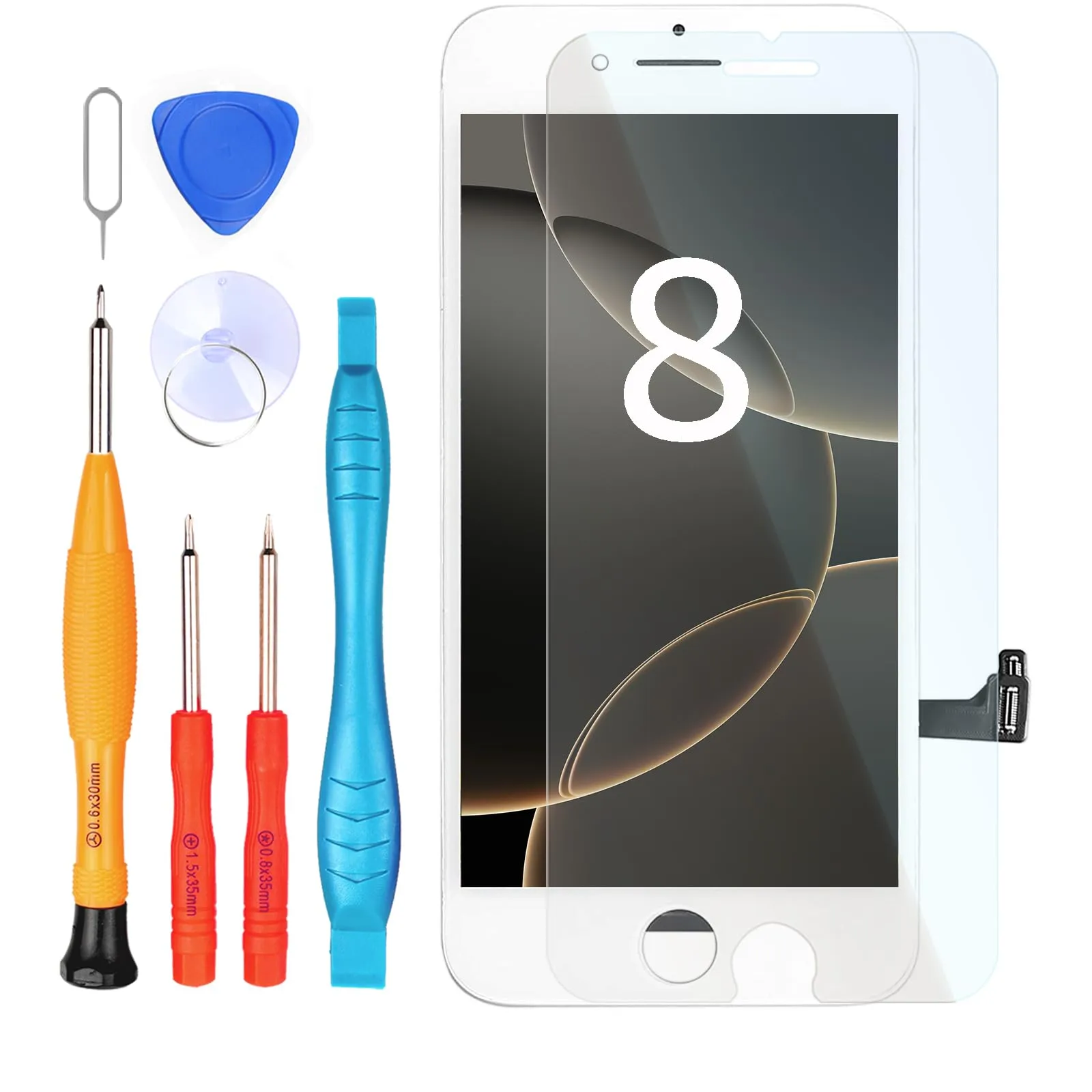 LL TRADER Schermo LCD 4,7'' per iPhone 8 con Kit di Riparazione (Bianco) - immagine 1