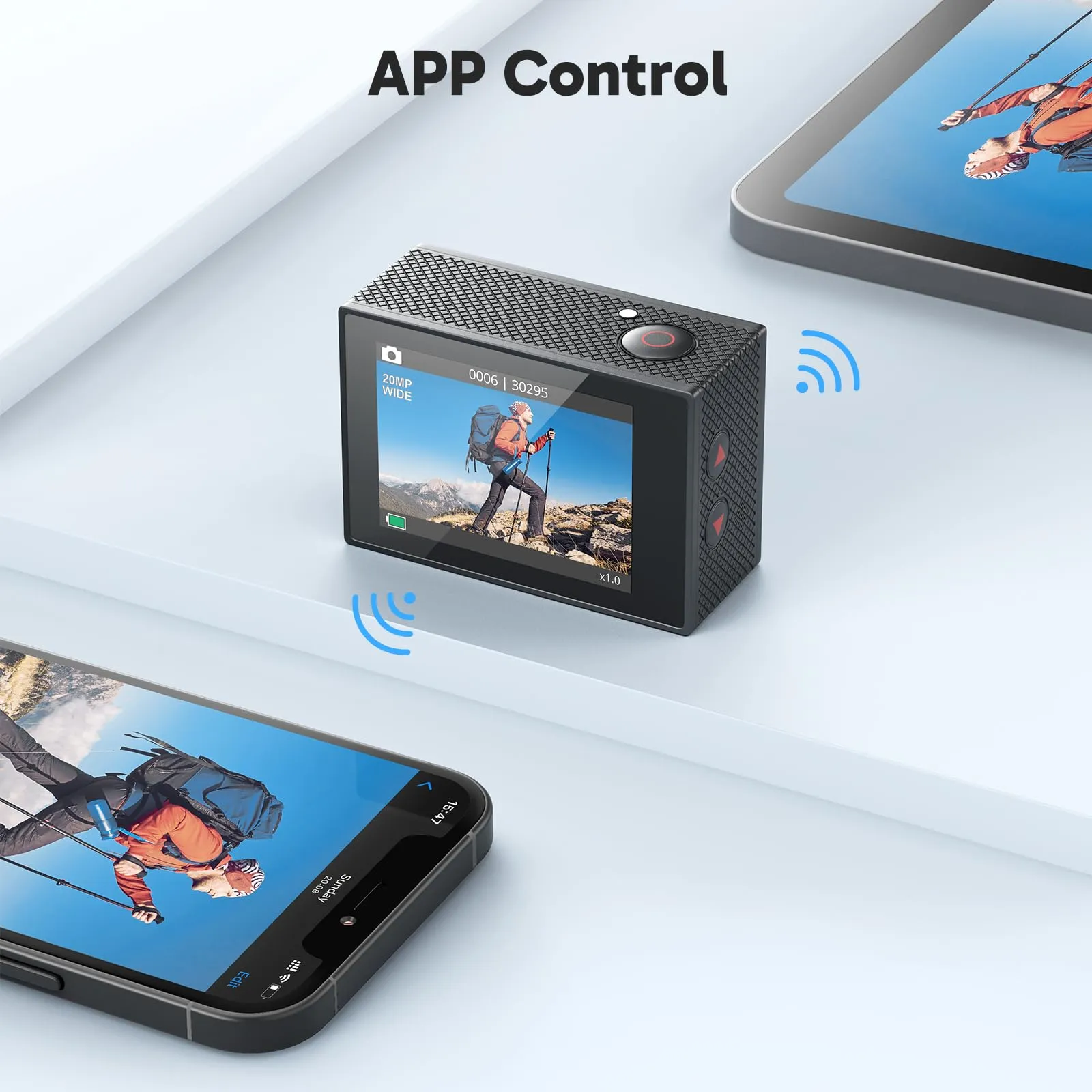 AKASO EK7000 Action Camera 4K 30FPS WiFi 20MP with 128GB microSDXC - immagine 6