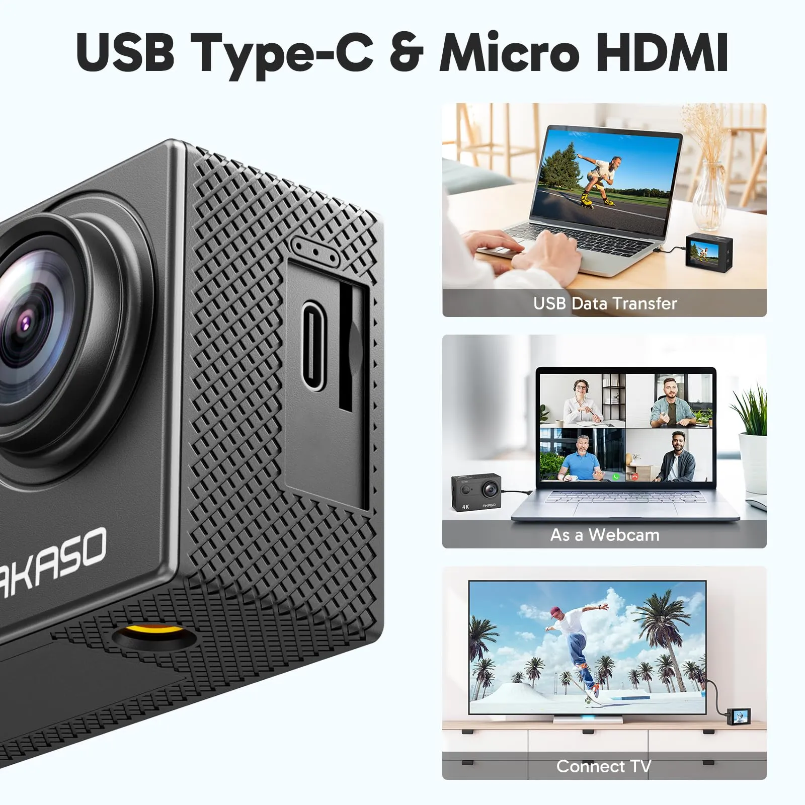 AKASO EK7000 Action Camera 4K 30FPS WiFi 20MP with 128GB microSDXC - immagine 7