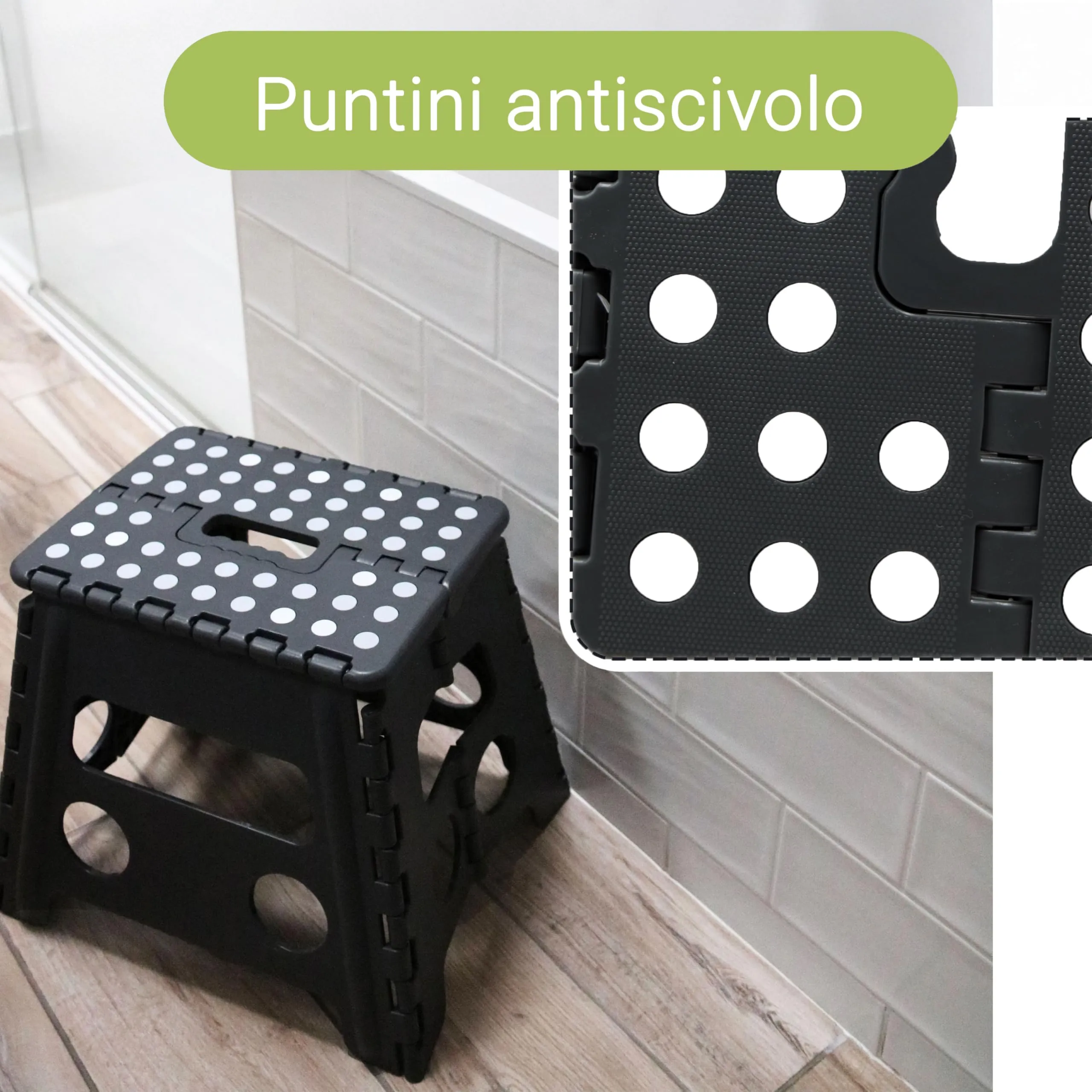 ZOLLNER Sgabello Pieghevole, 30 cm, Nero - immagine 4