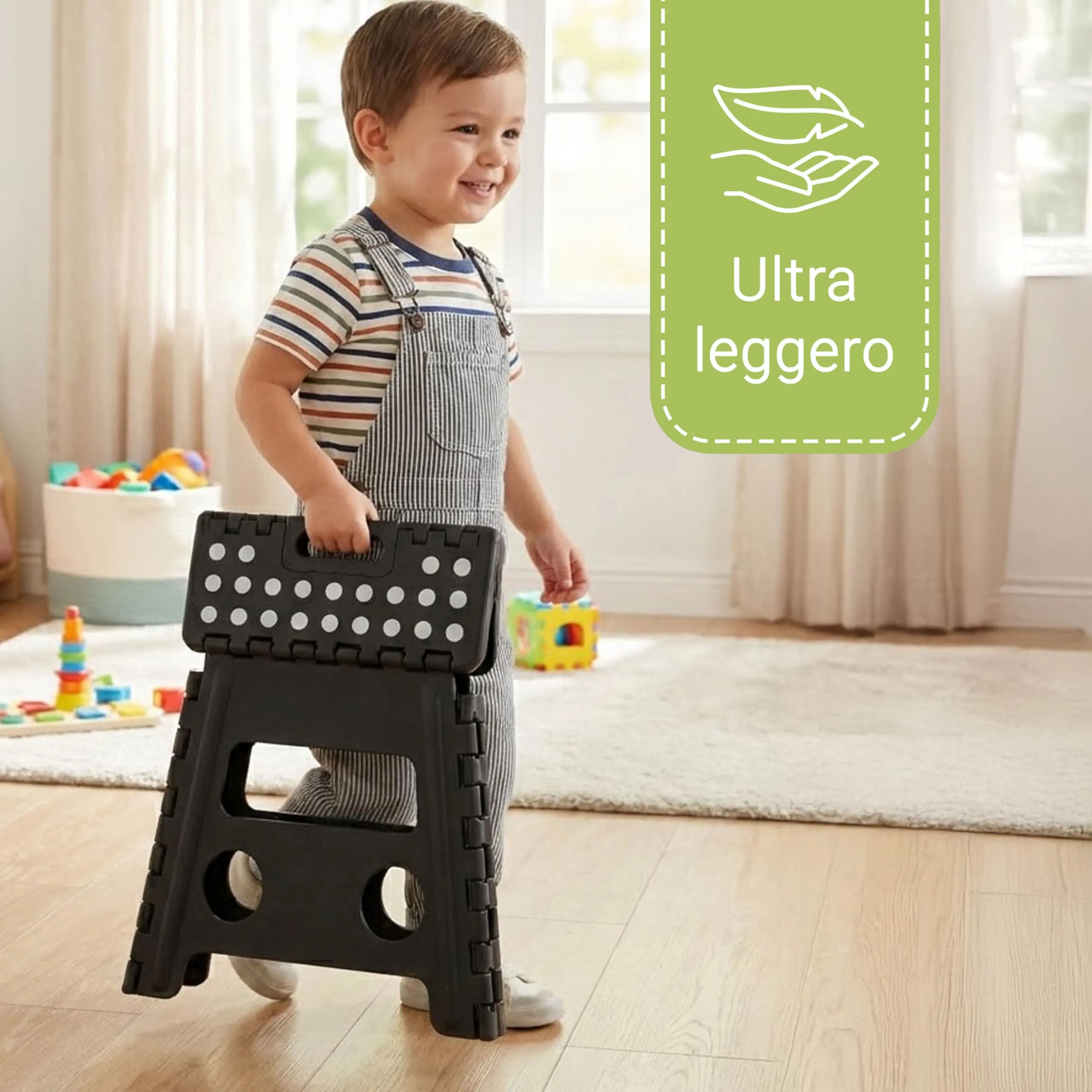 ZOLLNER Sgabello Pieghevole, 30 cm, Nero - immagine 5
