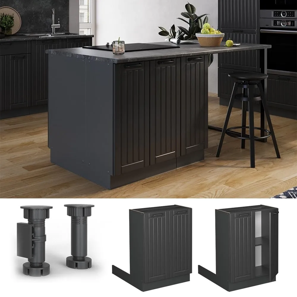 Vicco Isola Cucina Fame-Line, Grigio Scuro, 60 cm - immagine 3