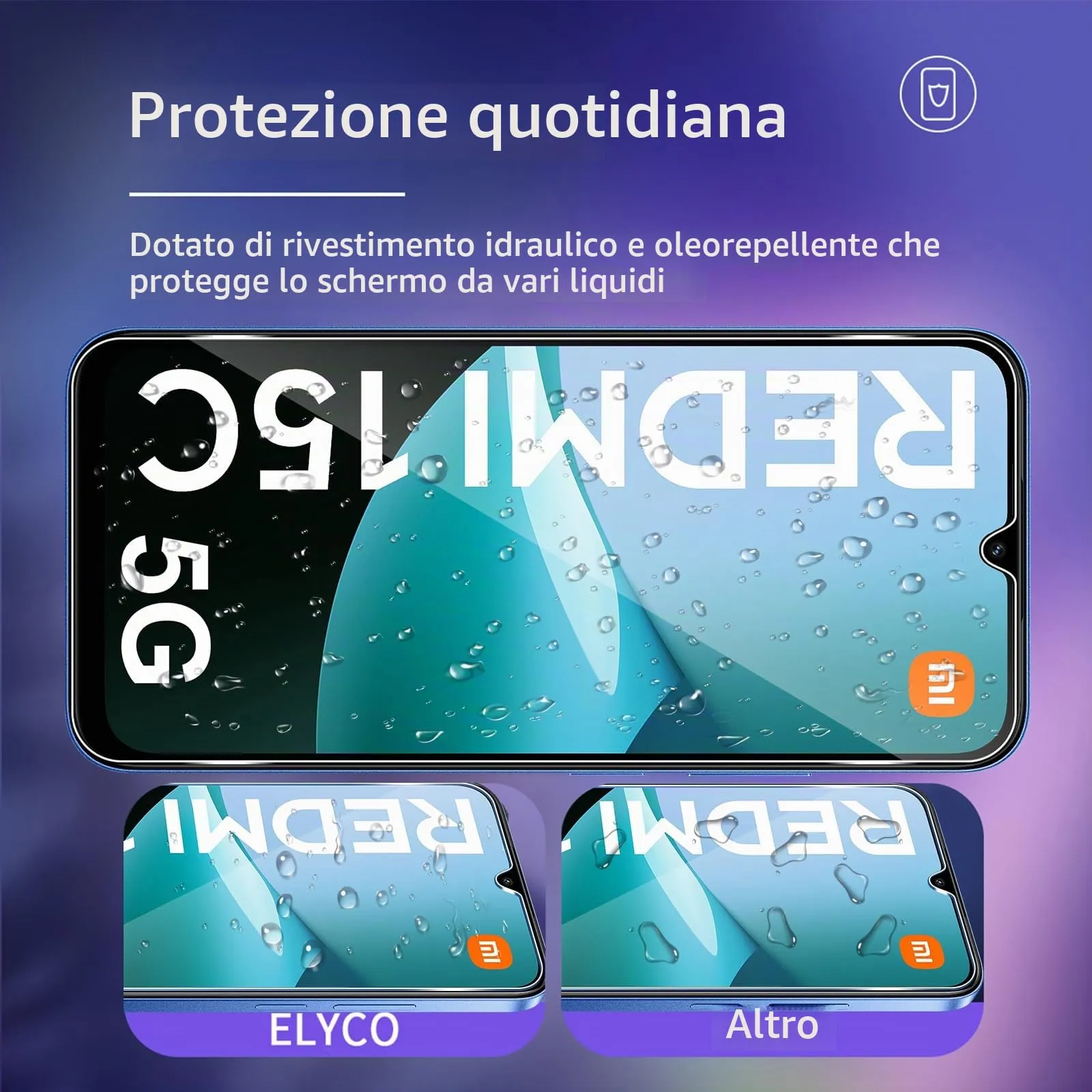 ELYCO Vetro Temperato per Xiaomi Redmi 15C, 2+2 Pezzi - immagine 2