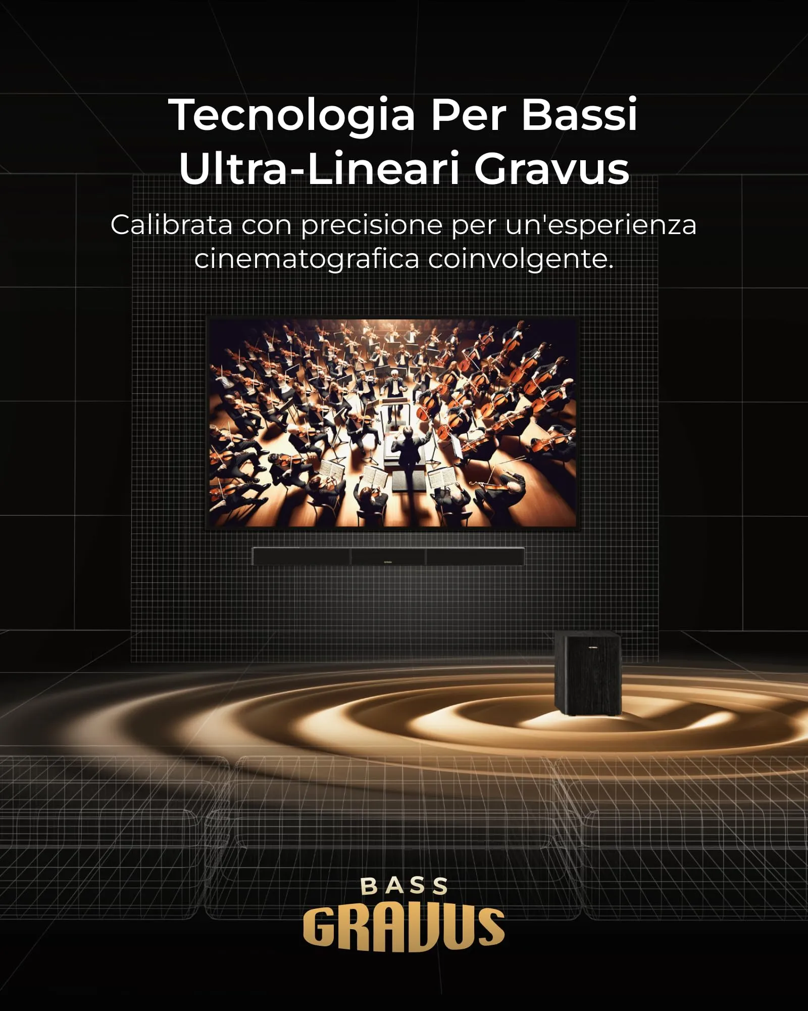 ULTIMEA Skywave X40 Sistema Audio Surround Wireless 5.1.2, Soundbar 530W con Dolby Atmos, Subwoofer Wireless, Amplificatore GaN, Pass-through HDR 4K, HDMI eARC, Bluetooth 5.4 - immagine 3