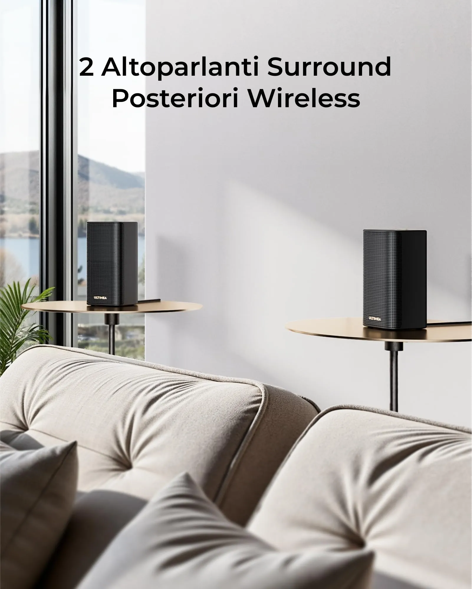 ULTIMEA Skywave X40 Sistema Audio Surround Wireless 5.1.2, Soundbar 530W con Dolby Atmos, Subwoofer Wireless, Amplificatore GaN, Pass-through HDR 4K, HDMI eARC, Bluetooth 5.4 - immagine 5