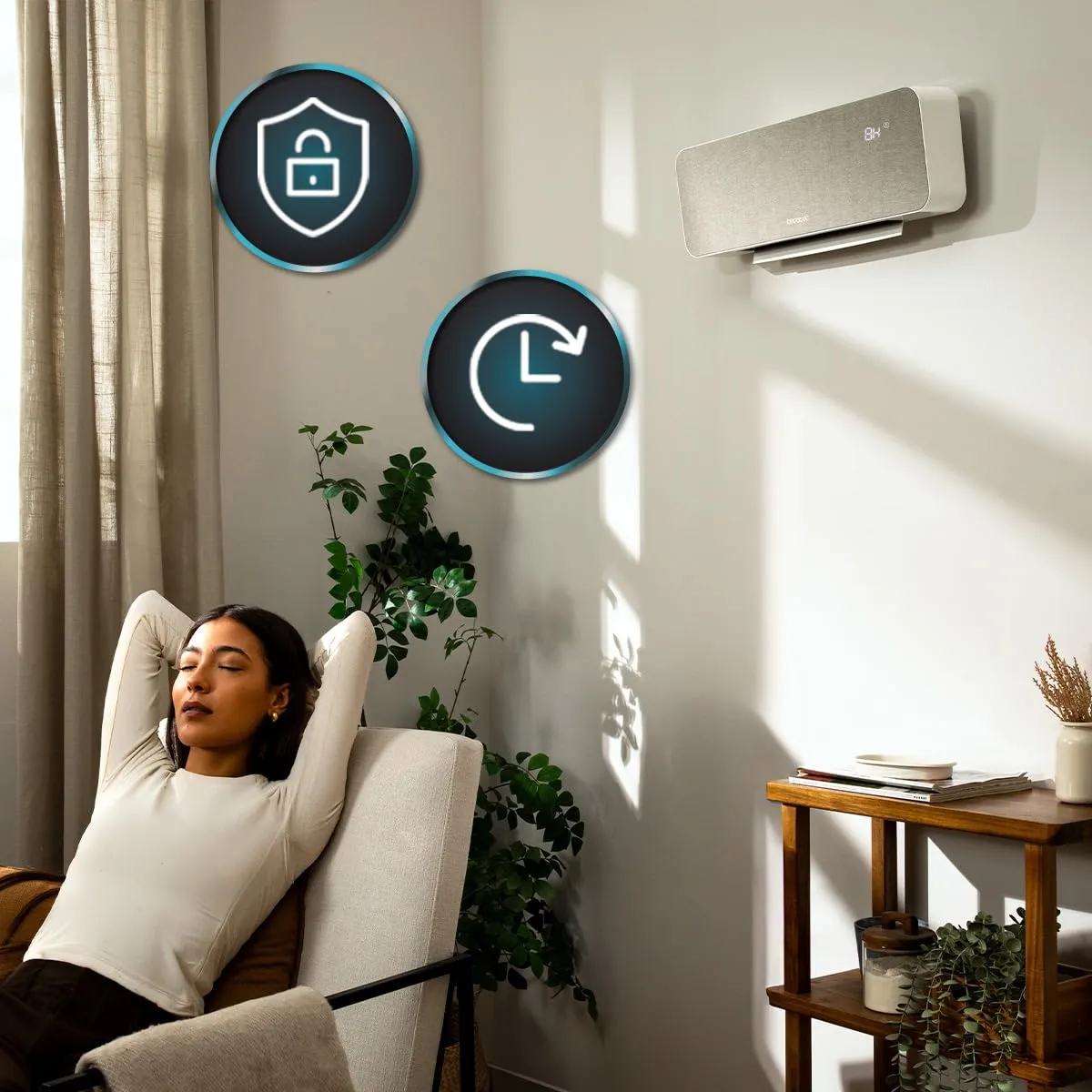 Cecotec ReadyWarm 3000 Textile Termoventilatore Ceramico da Parete, 2000W, Telecomando, Timer, 20m² - immagine 6