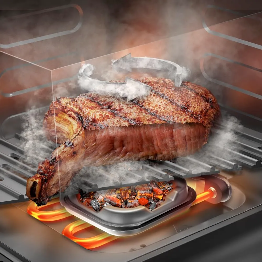 Cecotec Cecofry&Grill Smokin' 6500 Plus Friggitrice ad Aria con Grill e Piastra, 6.5L, 2200W, Affumicatore integrato - immagine 2