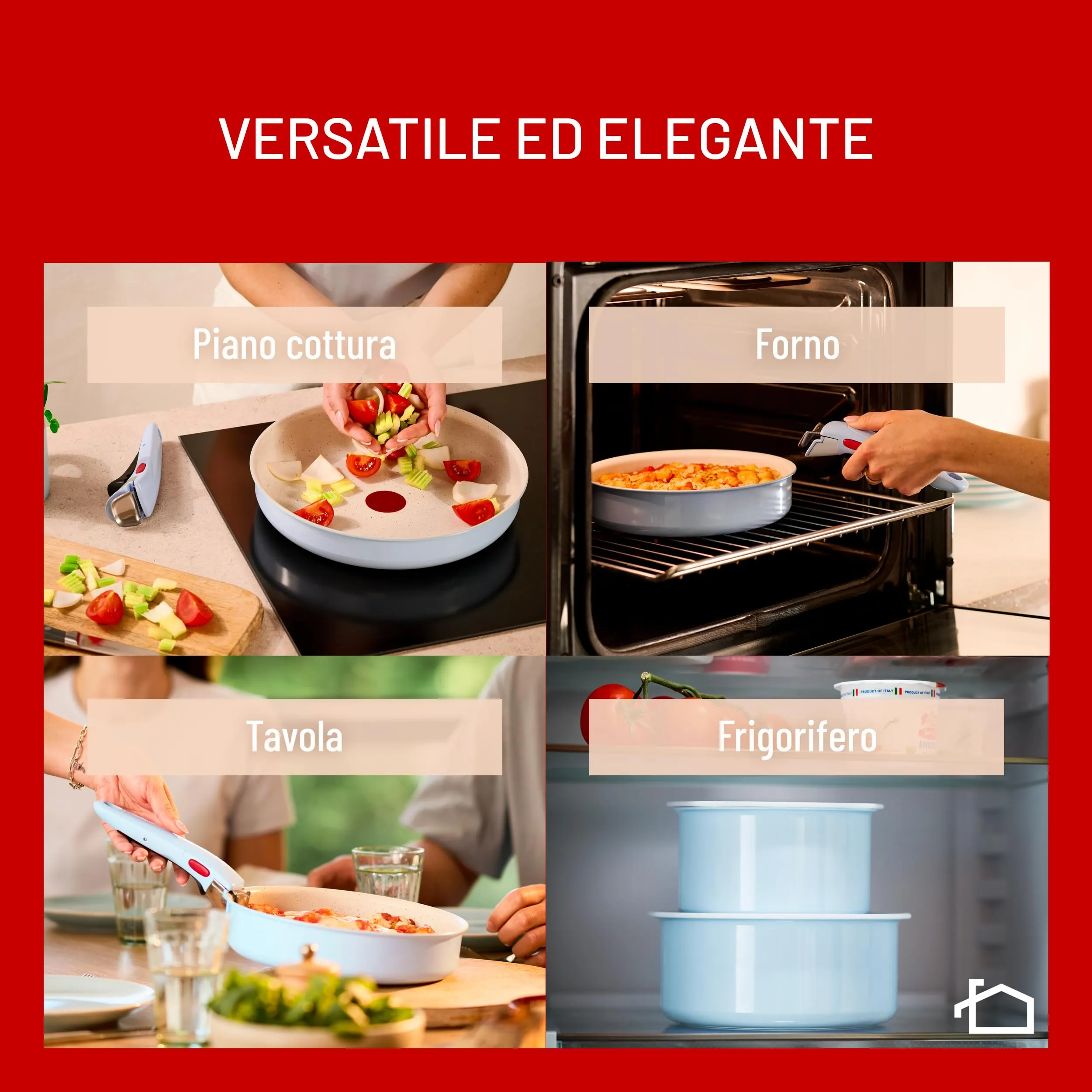 Lagostina Ingenio Pastel Set Padelle Antiaderenti 4 Pezzi, Color Brezza - immagine 3