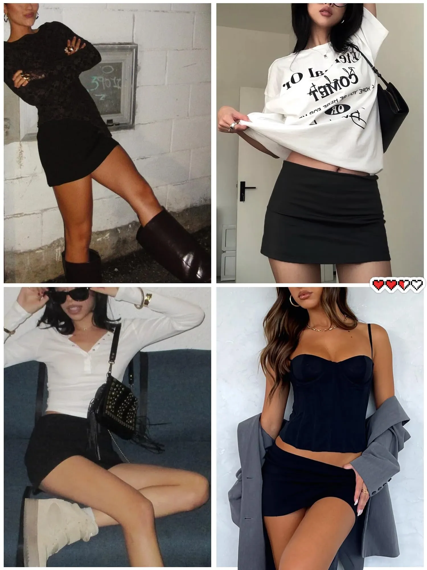 Danysu Mini Skorts con Pantaloncini e Spacco Laterale, Nero, XL - immagine 6