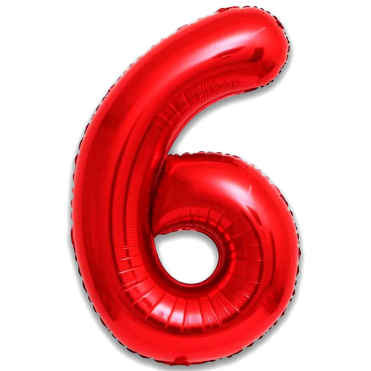 Jonami Palloncino Numero 6 Rosso Metallizzato, 100 cm - immagine 1