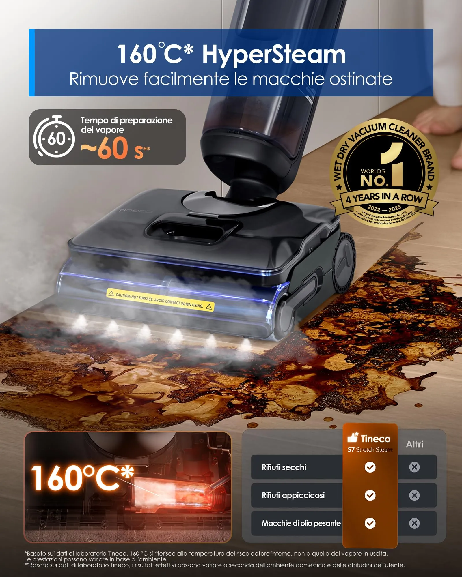 Tineco Floor ONE S7 Stretch Steam Lavapavimenti a Vapore Senza Fili - immagine 2