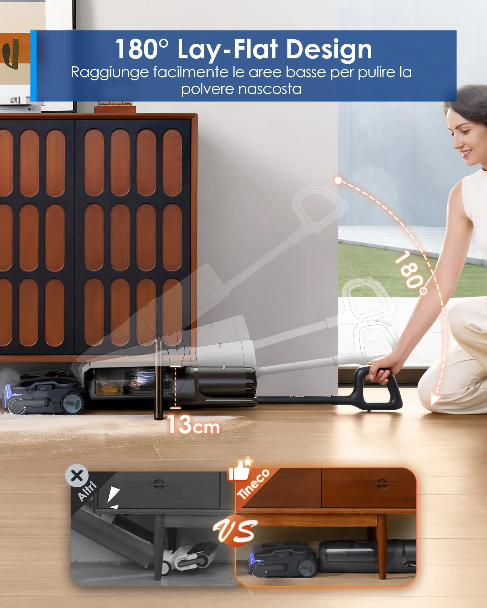 Tineco Floor ONE S7 Stretch Steam Lavapavimenti a Vapore Senza Fili - immagine 3