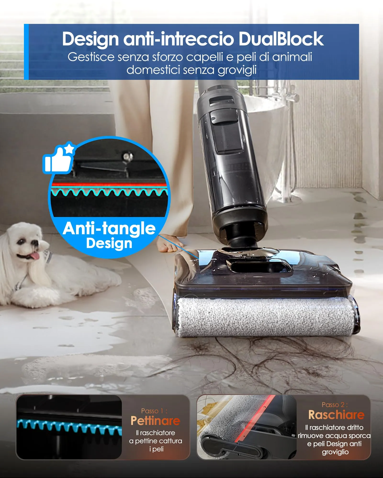 Tineco Floor ONE S7 Stretch Steam Lavapavimenti a Vapore Senza Fili - immagine 4