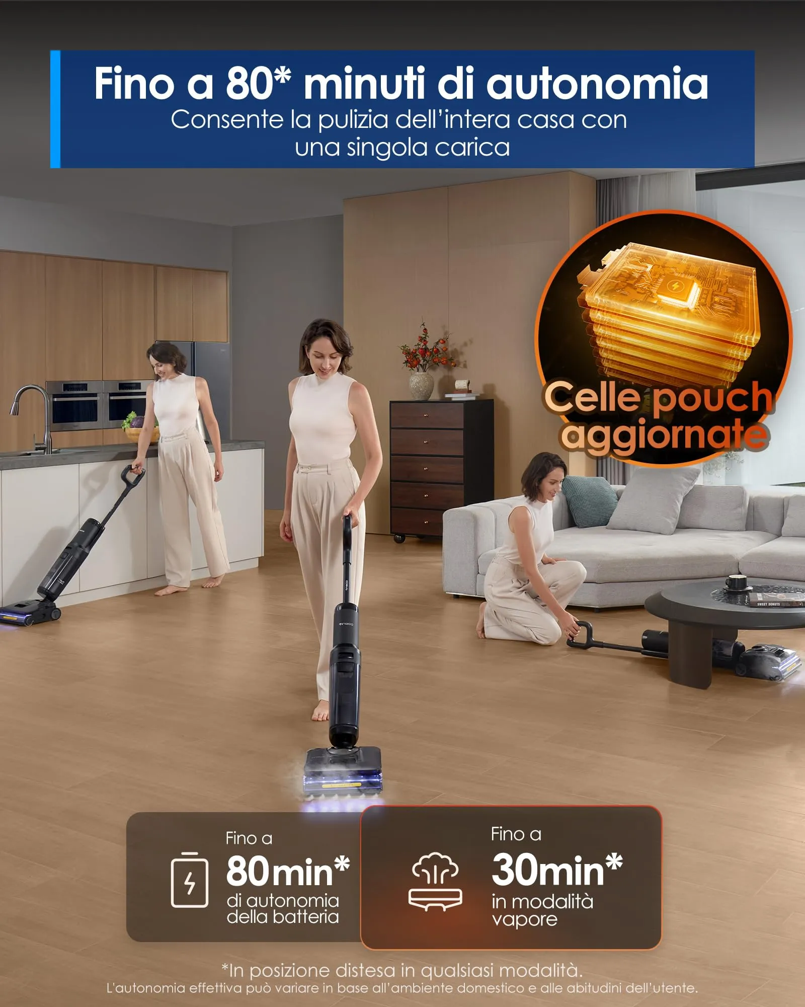 Tineco Floor ONE S7 Stretch Steam Lavapavimenti a Vapore Senza Fili - immagine 6