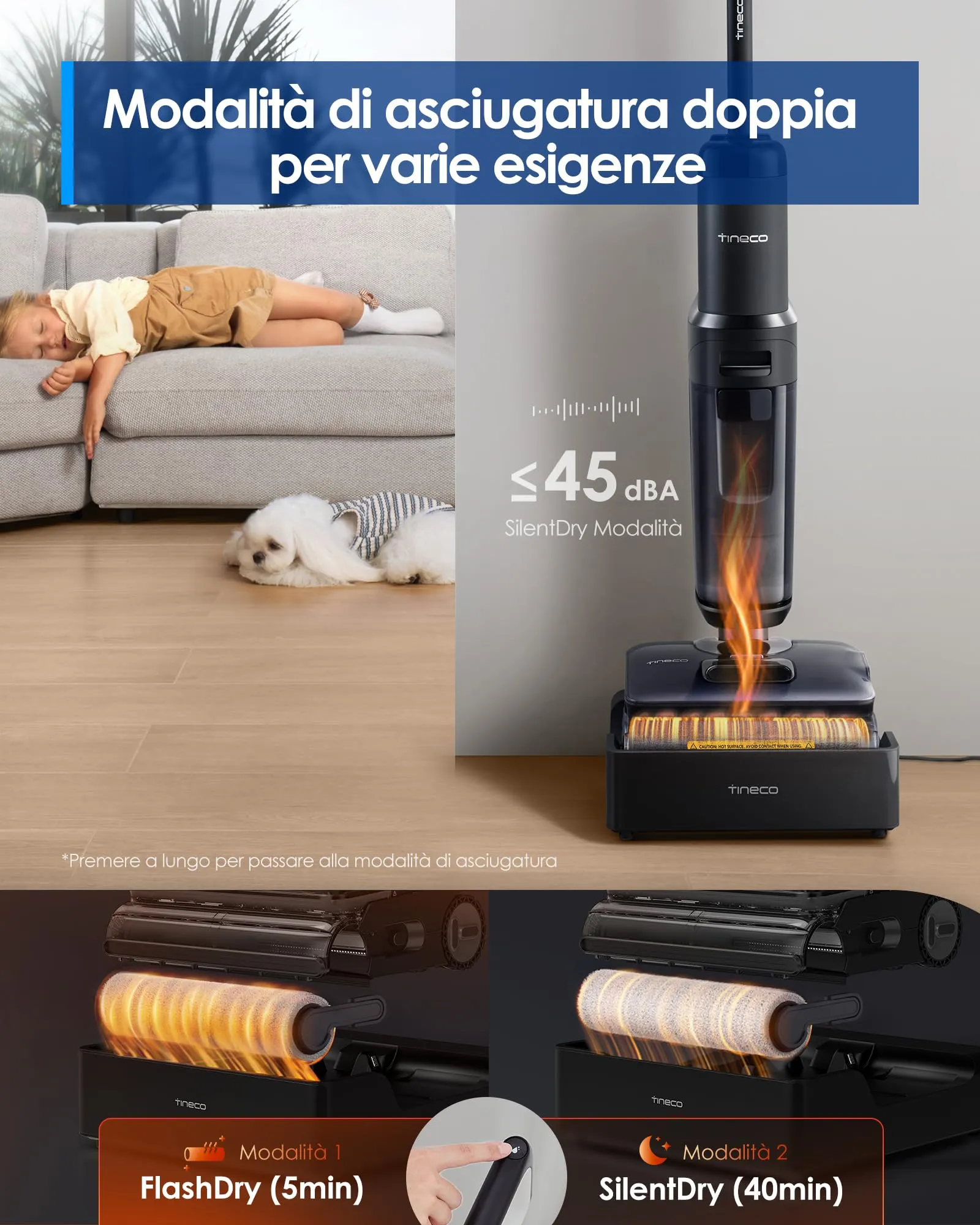 Tineco Floor ONE S7 Stretch Steam Lavapavimenti a Vapore Senza Fili - immagine 7