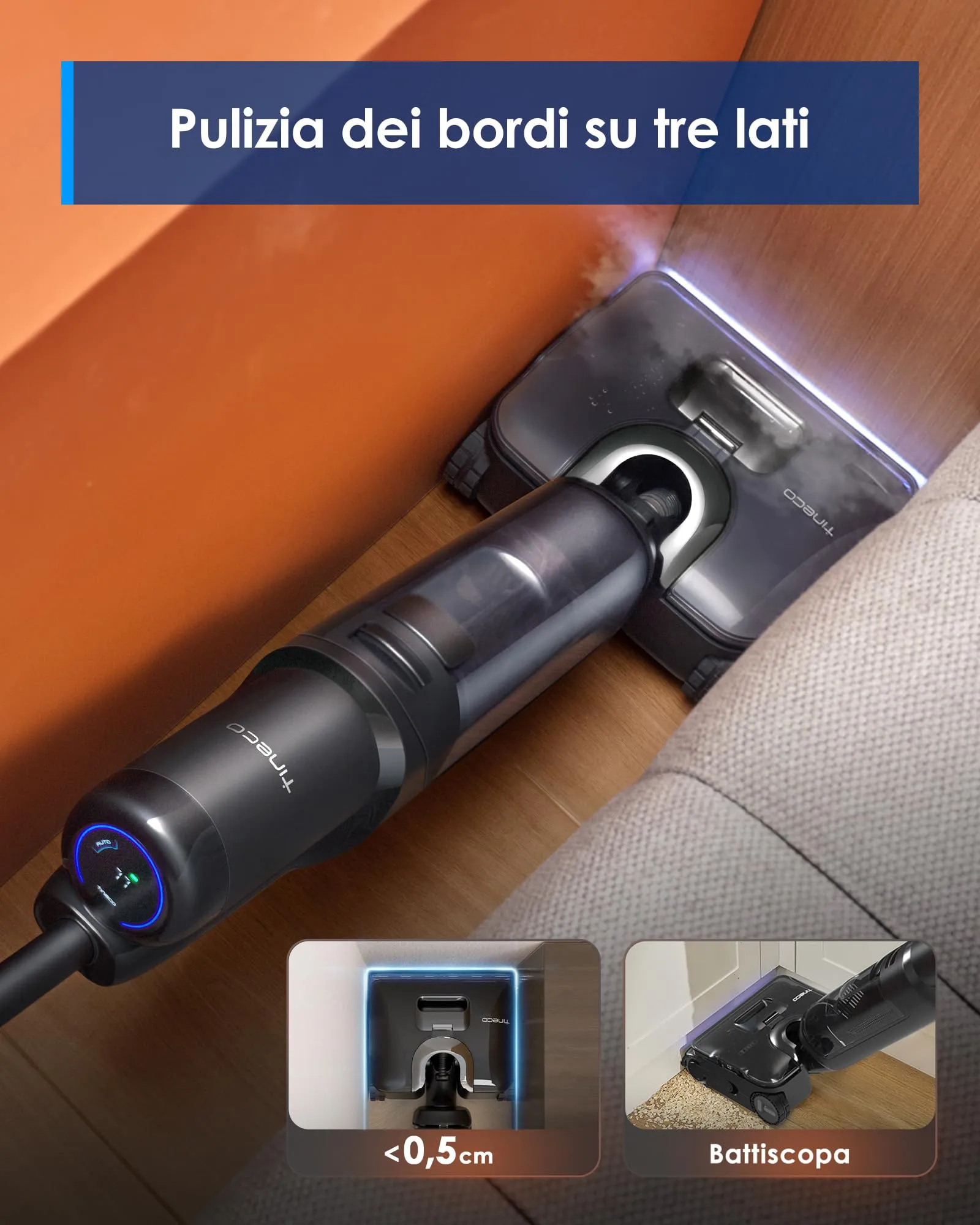 Tineco Floor ONE S7 Stretch Steam Lavapavimenti a Vapore Senza Fili - immagine 8