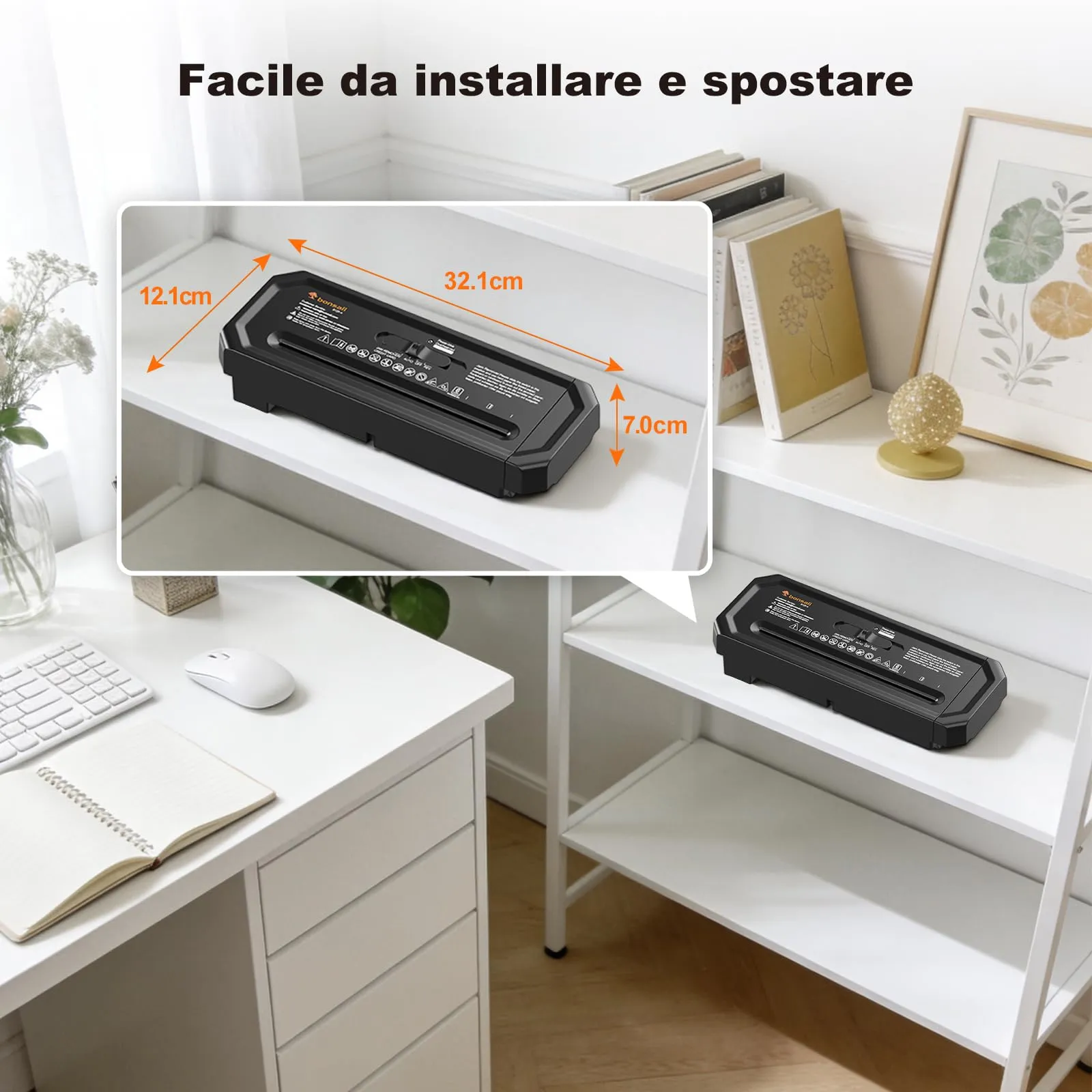 Bonsaii Tritadocumenti a Strisce 6 Fogli, Manico Estendibile, P-2, S125-A - immagine 6