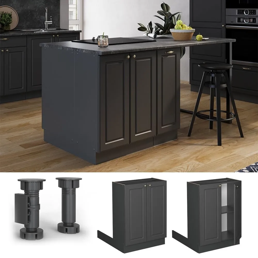 Vicco Isola Cucina Fame-Line, Antracite-Oro Rustico, 60 cm - immagine 3